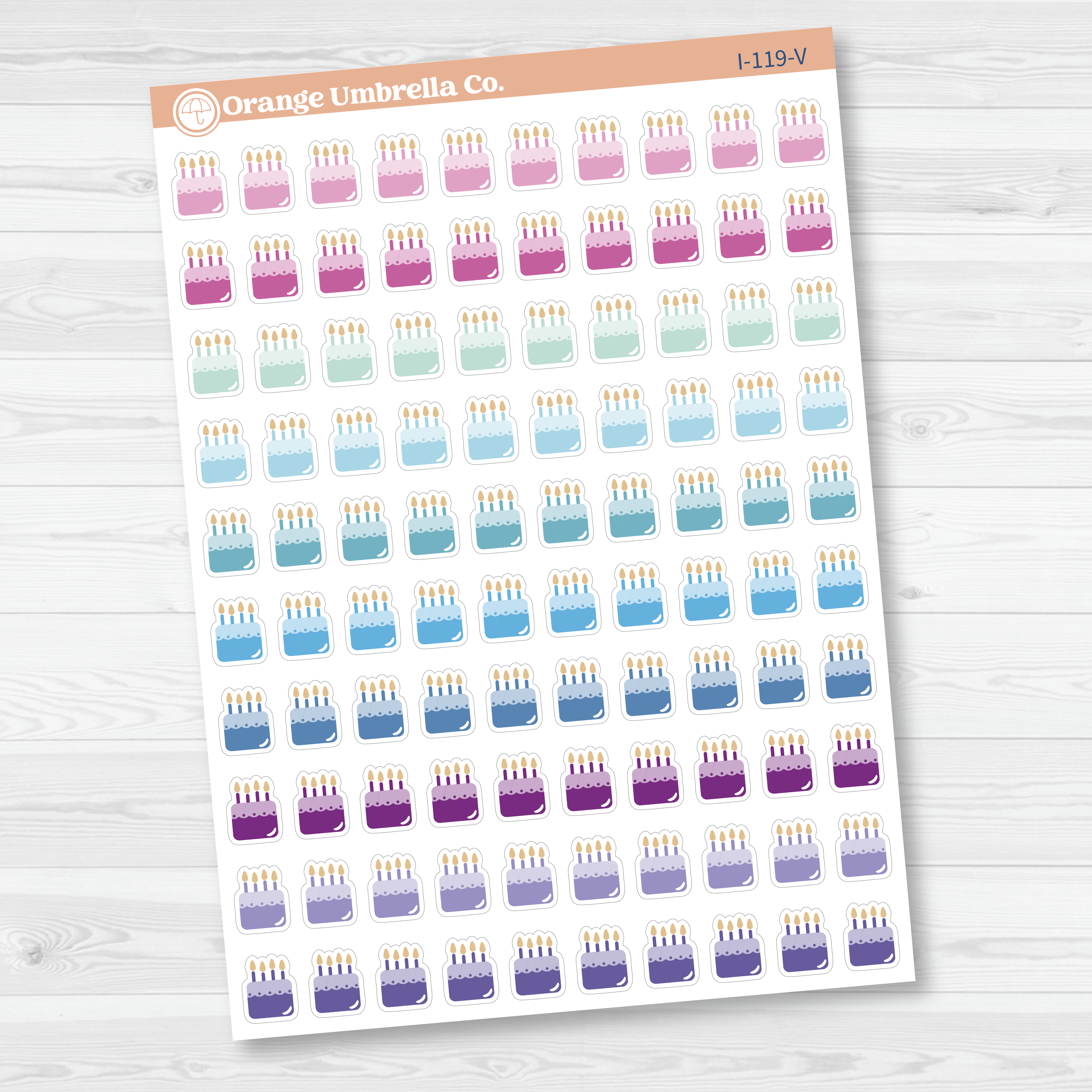 Birthday Cake Icon Planner Stickers | I-119