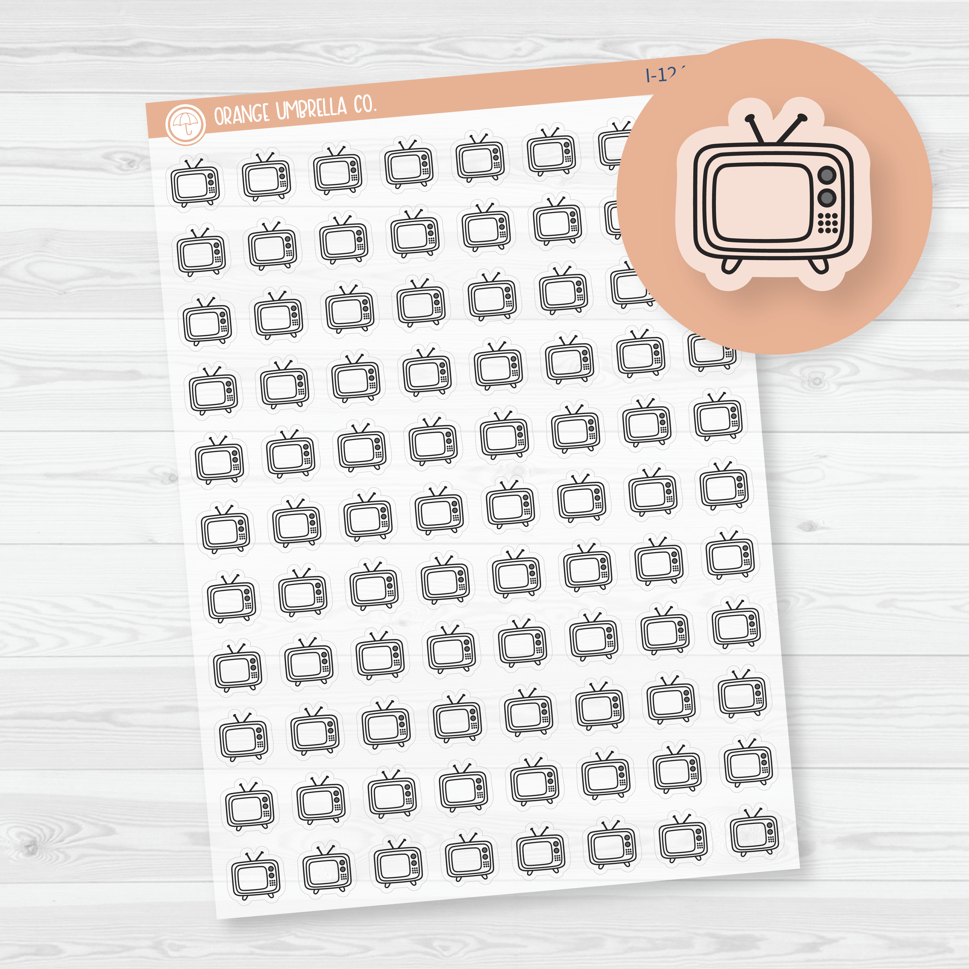 TV Icon / Movie Night Planner Stickers| Clear Matte | I-124-BCM