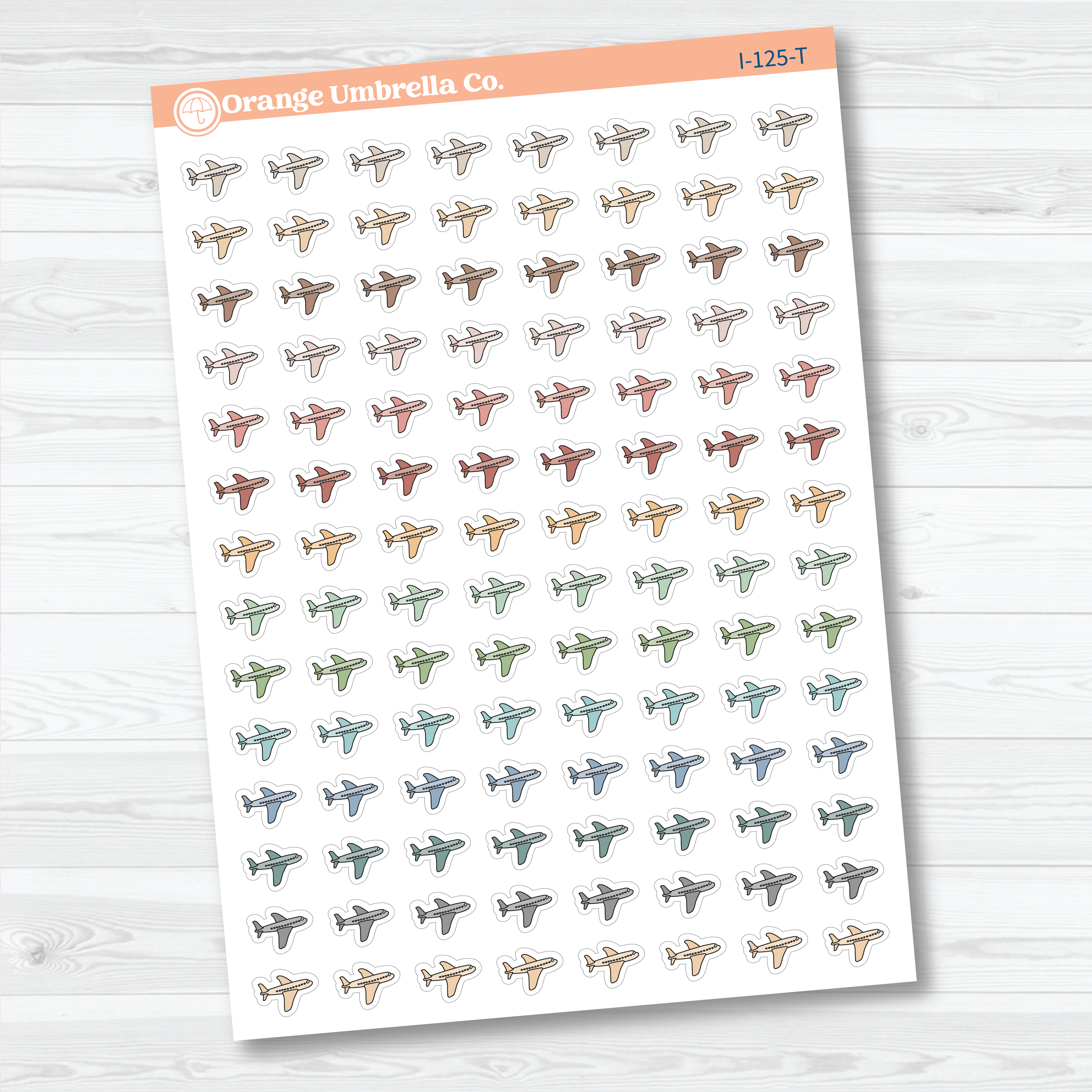 Airplane Icon Planner Stickers | Flight Tracking Travel Labels | I-125
