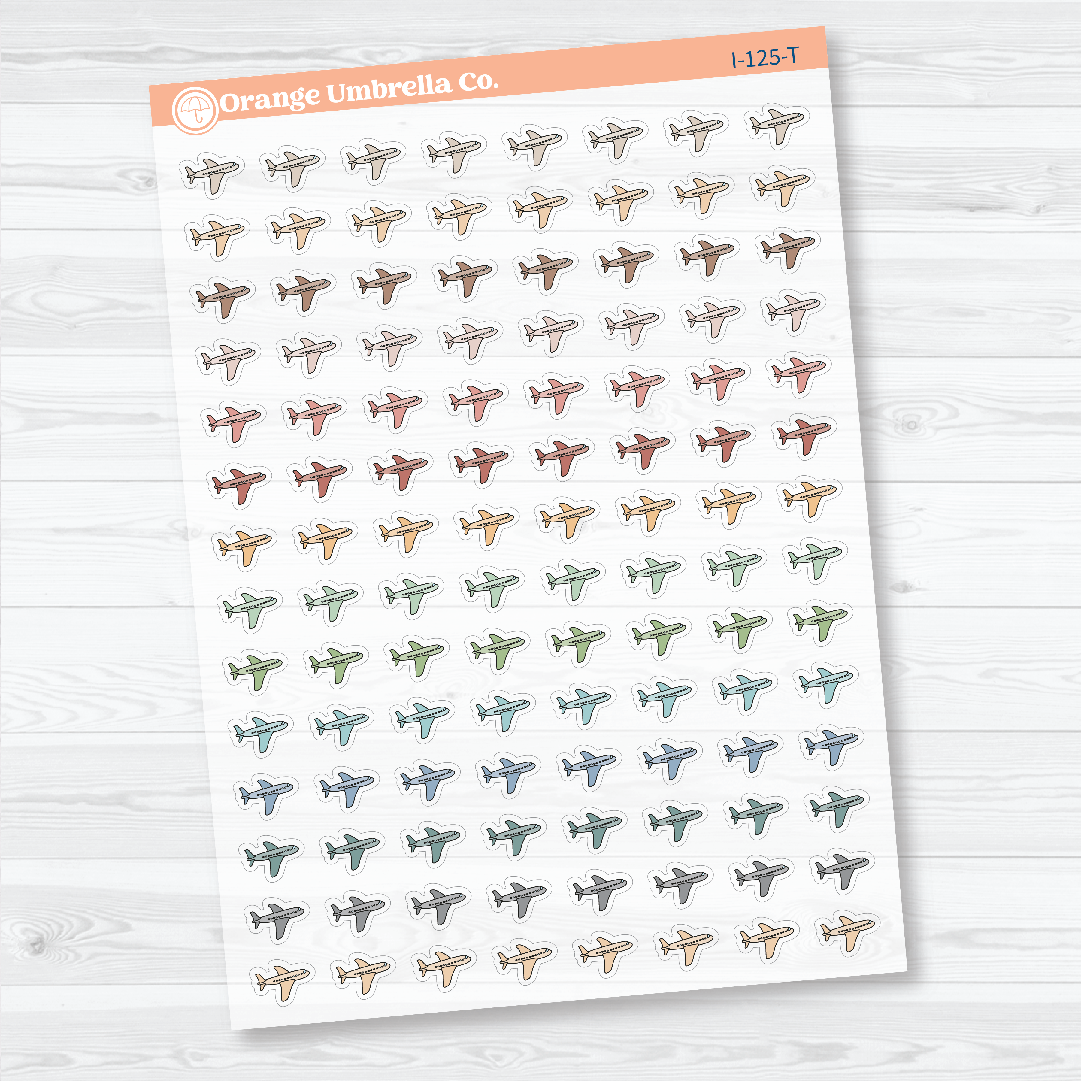 Airplane Icon Planner Stickers | Clear Matte Flight Tracking Travel Labels | I-125-CM