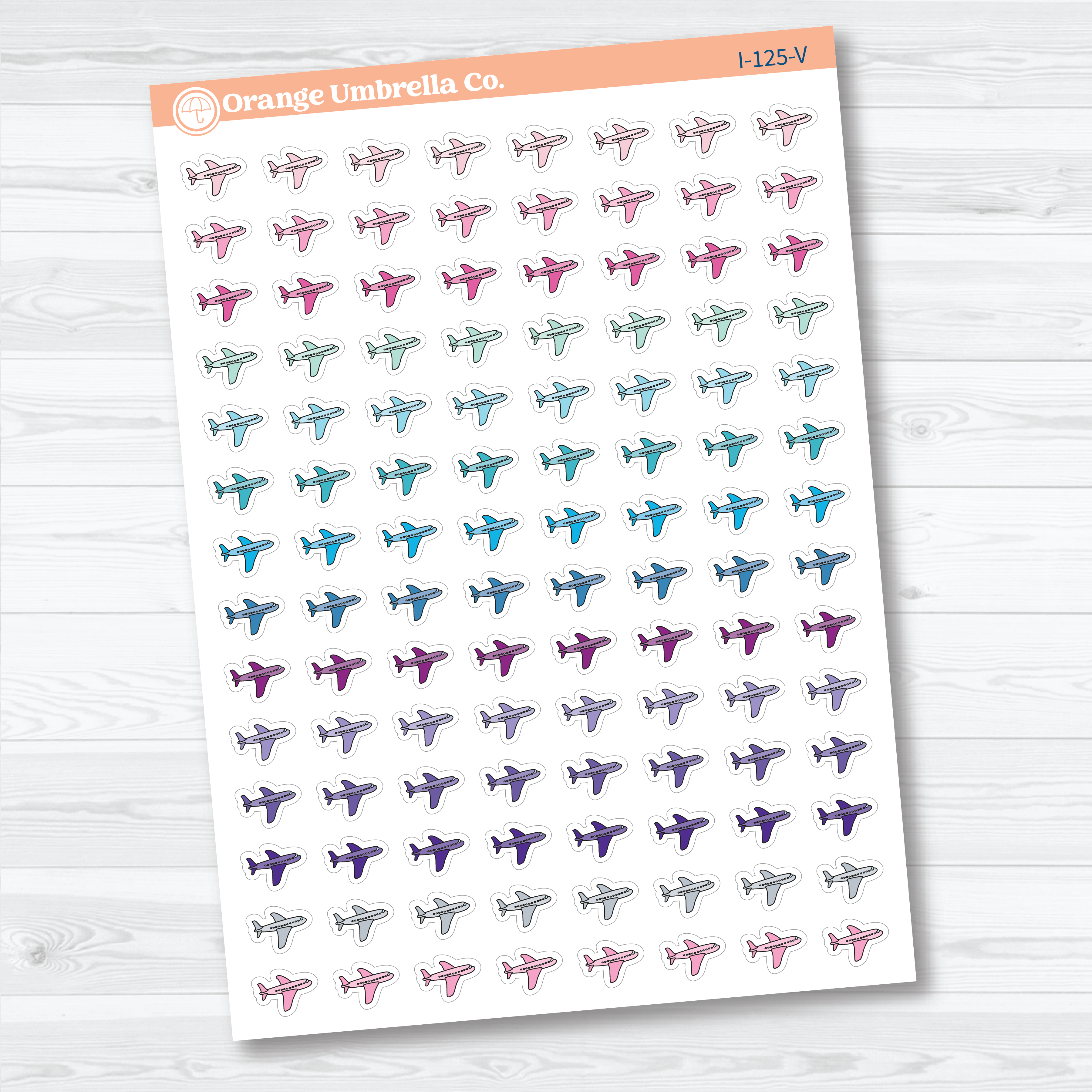 Airplane Icon Planner Stickers | Flight Tracking Travel Labels | I-125