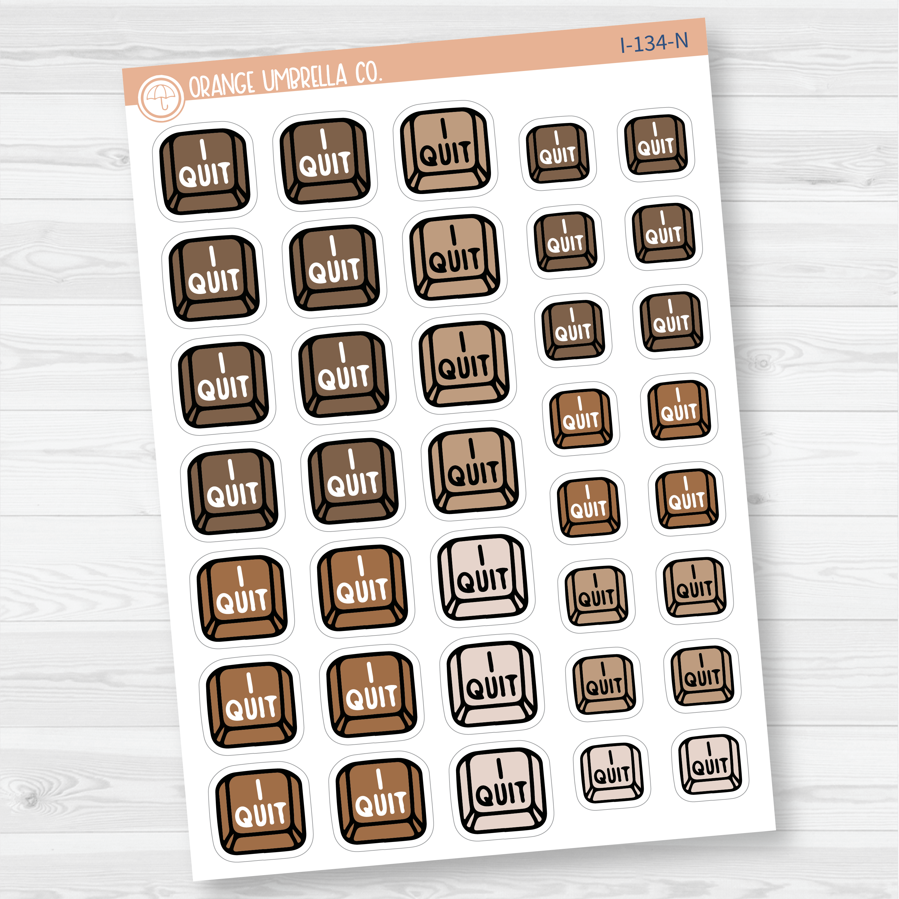 I Quit Keyboard Button Icon Planner Stickers | I-134