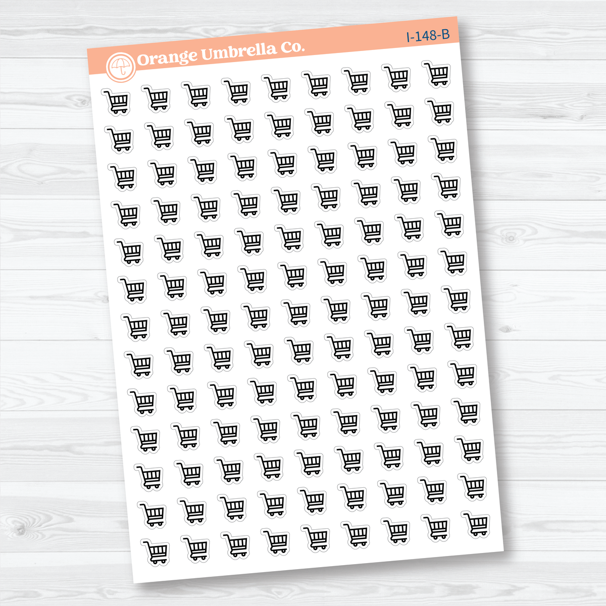 Grocery Cart Icons | Grocery Shopping Planner Stickers | I-148