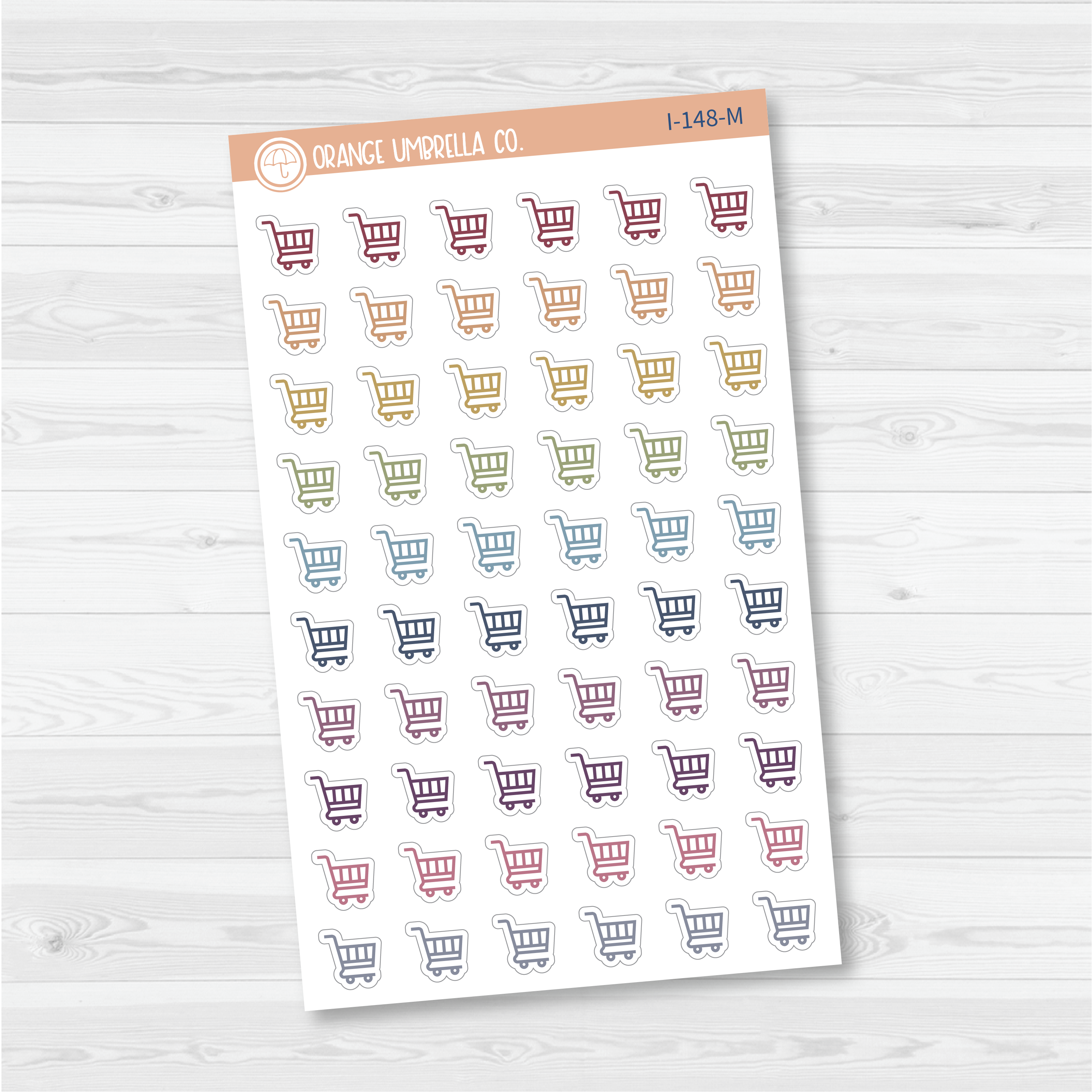 Grocery Cart Icon Planner Stickers | I-148