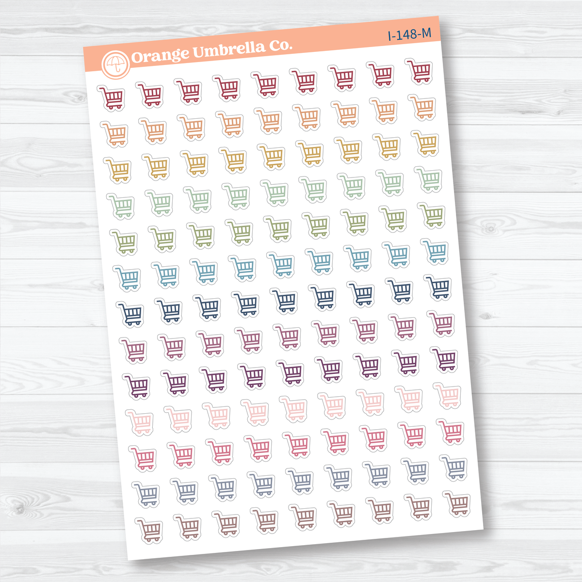 Grocery Cart Icons | Grocery Shopping Planner Stickers | I-148