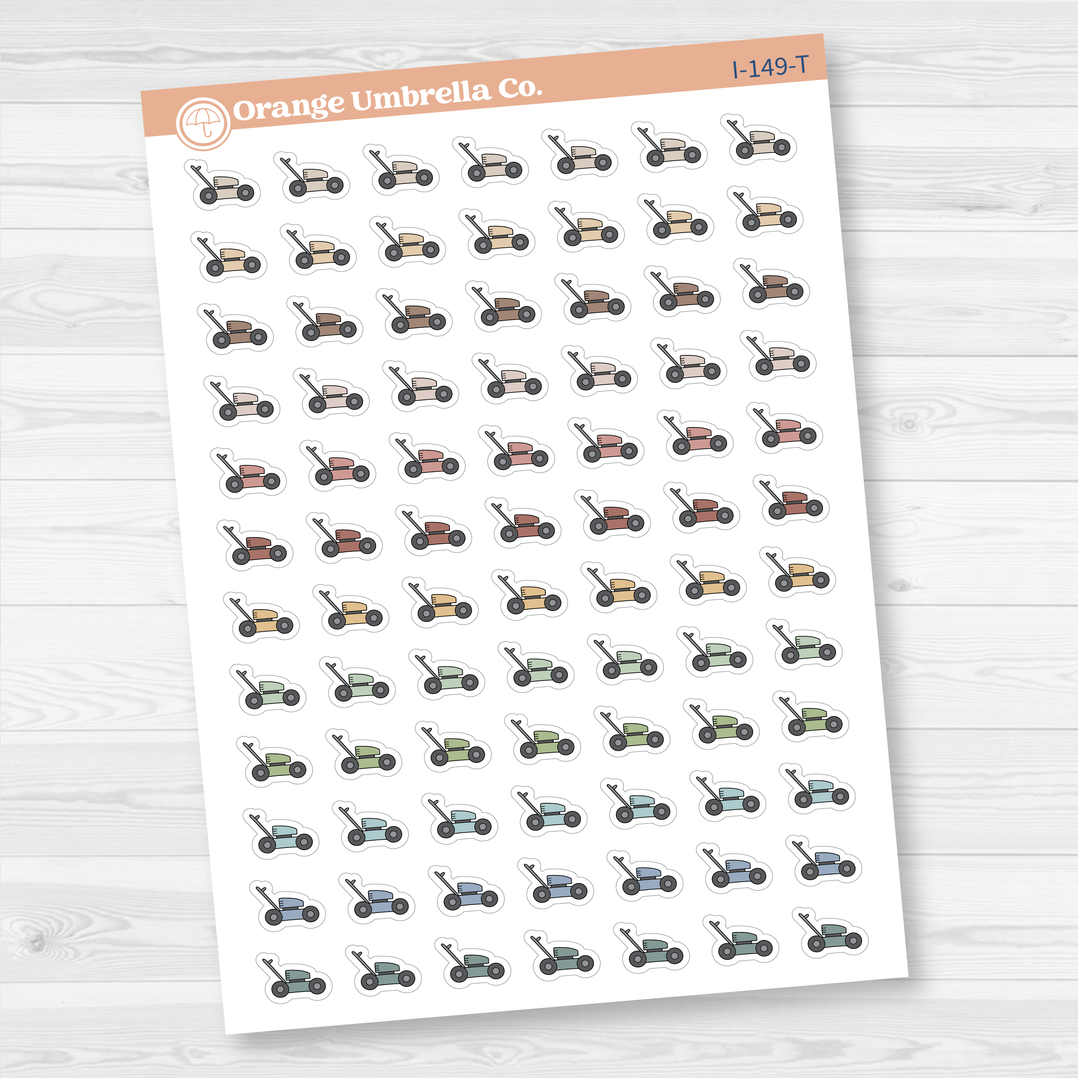 Lawn Mower Planner Stickers | Yard Work Icon Planner Stickers | I-149