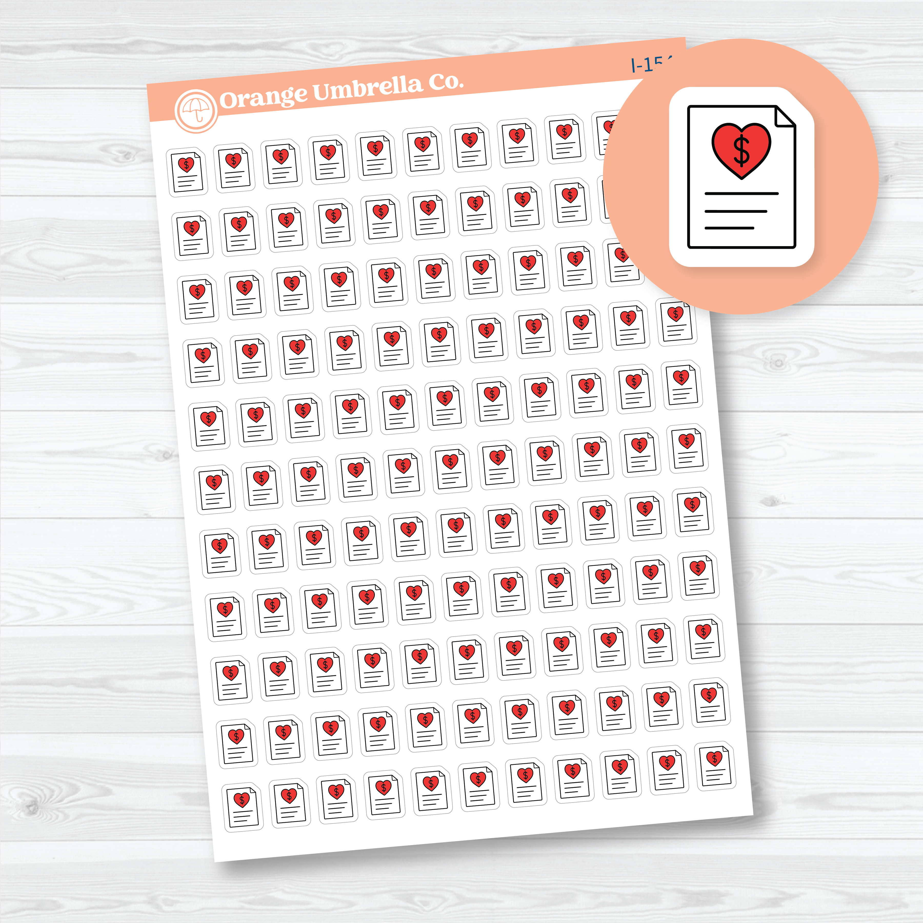 Micro Medical Bill Icons | Medical Planner Stickers | I-154
