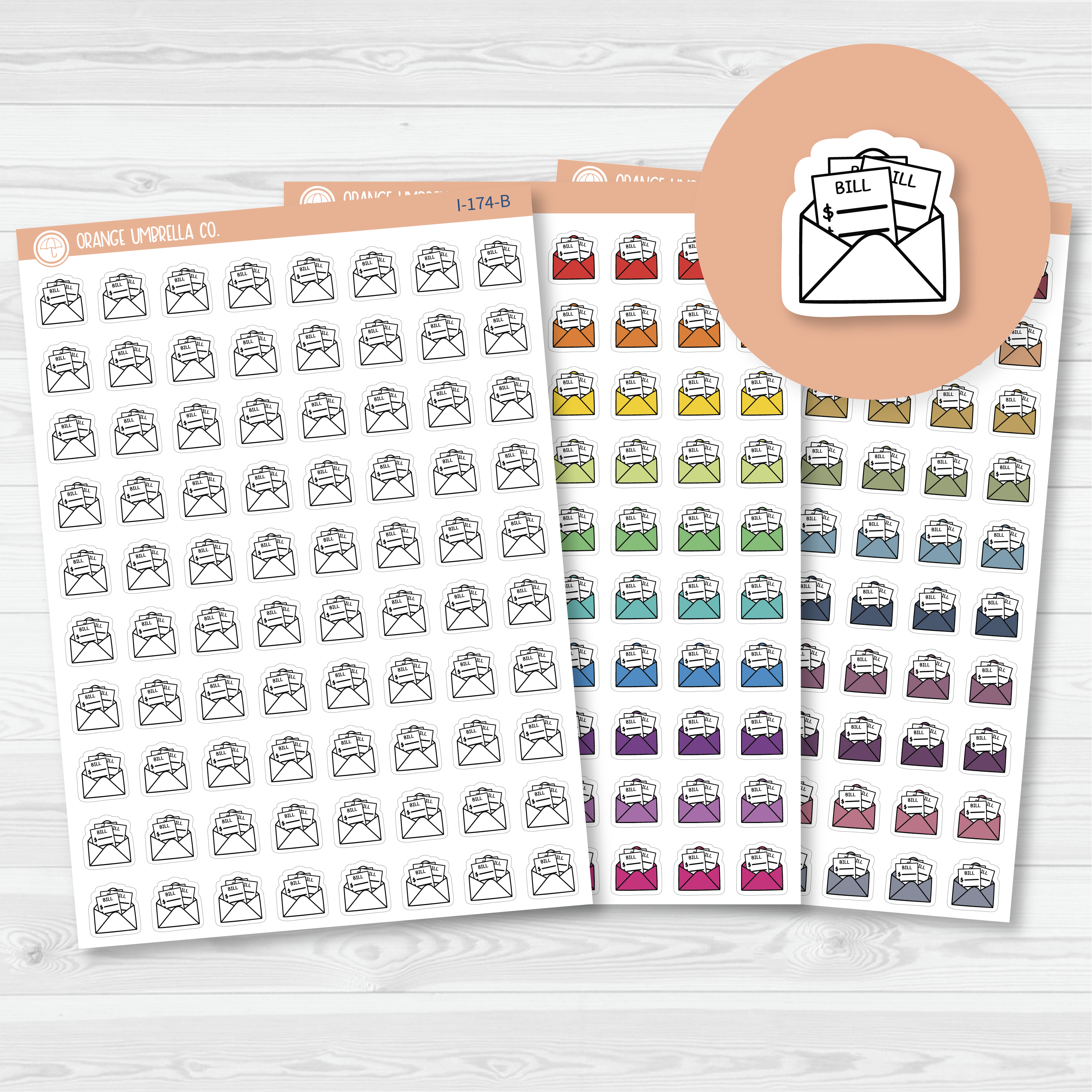 Bill Payment Icon Planner Stickers | I-174