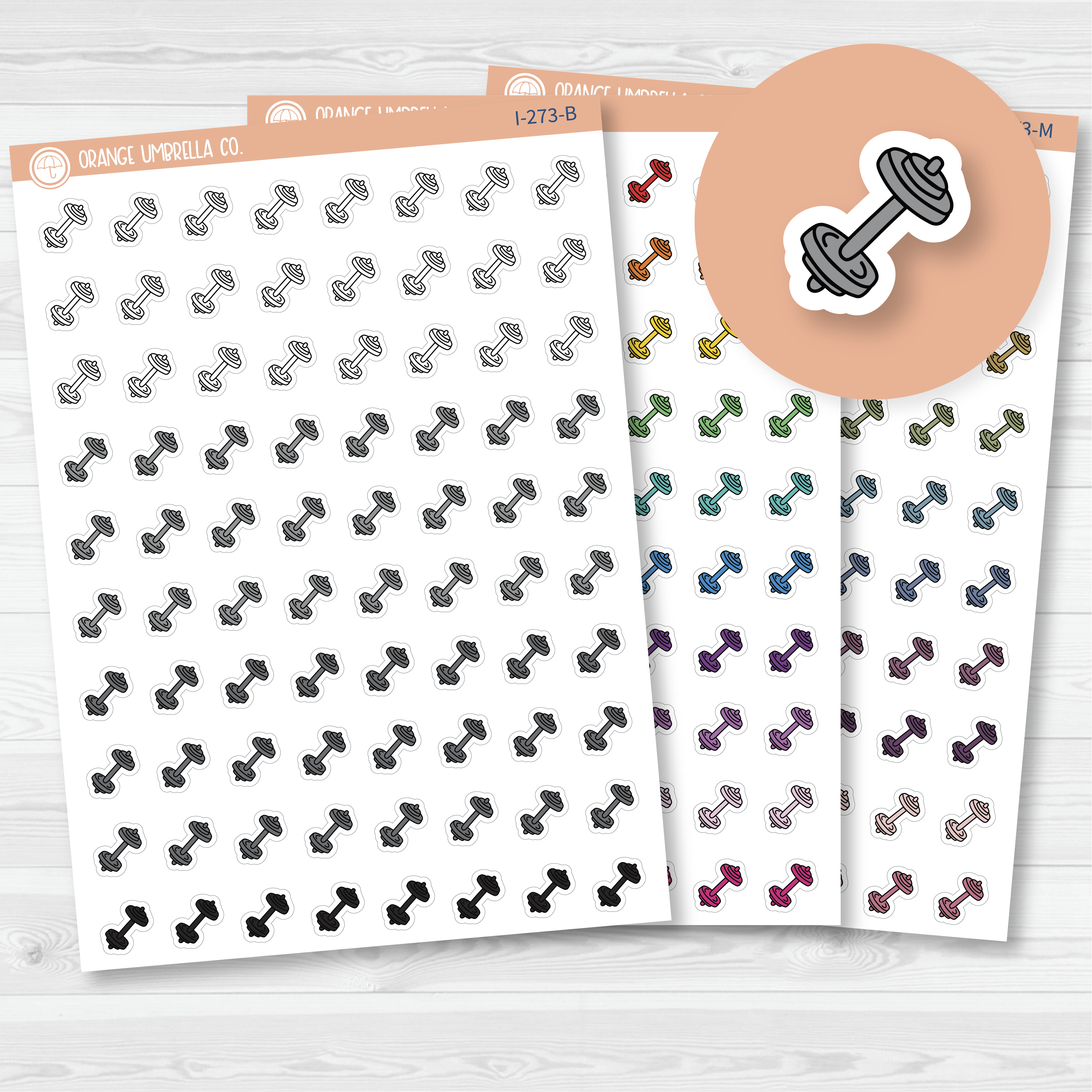 Dumbbells Icon Planner Stickers | I-273