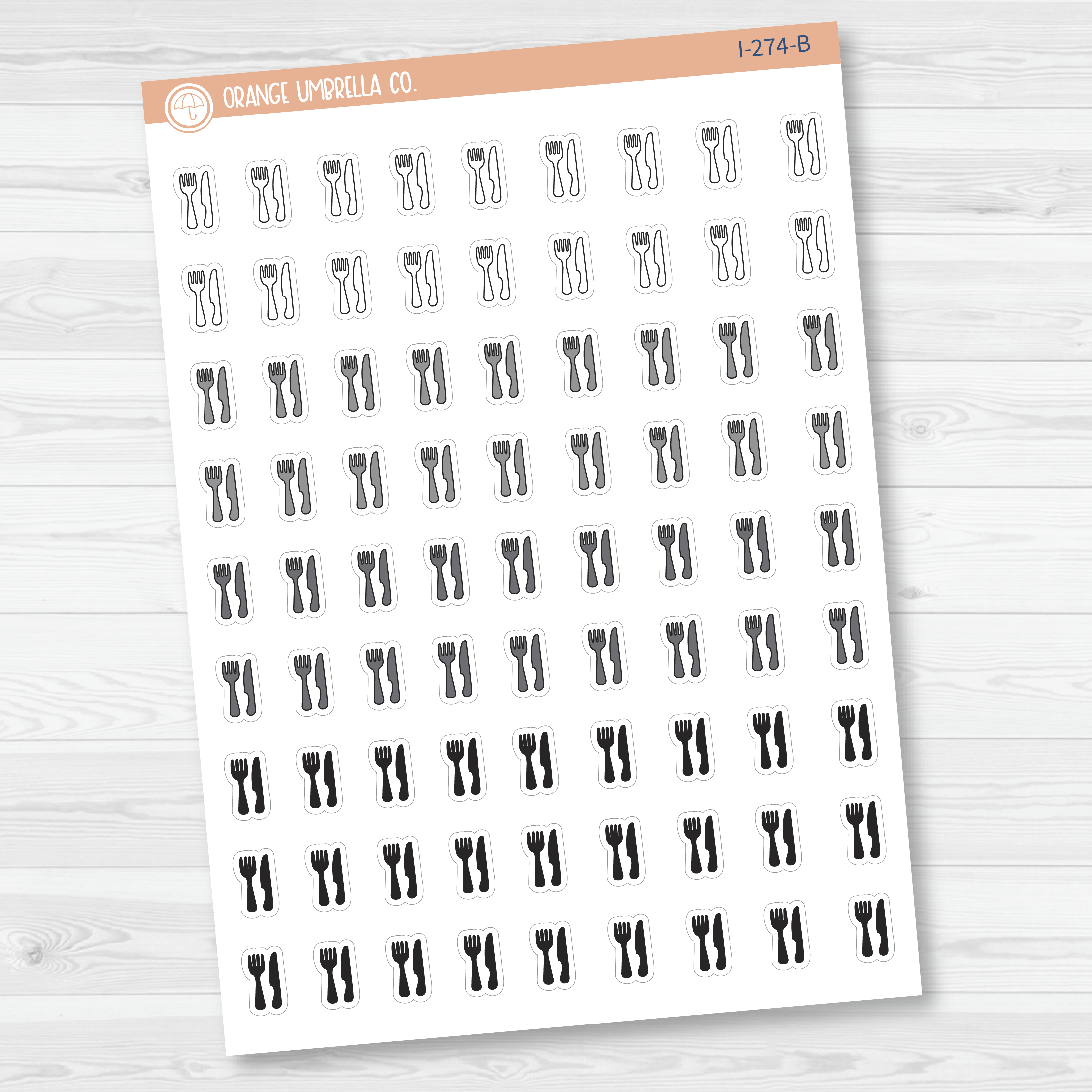 Fork and Knife Icon Planner Stickers | I-274