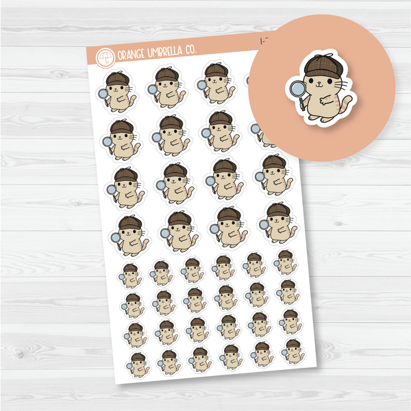Spazz Cat Inspector Icon Planner Stickers | I-313
