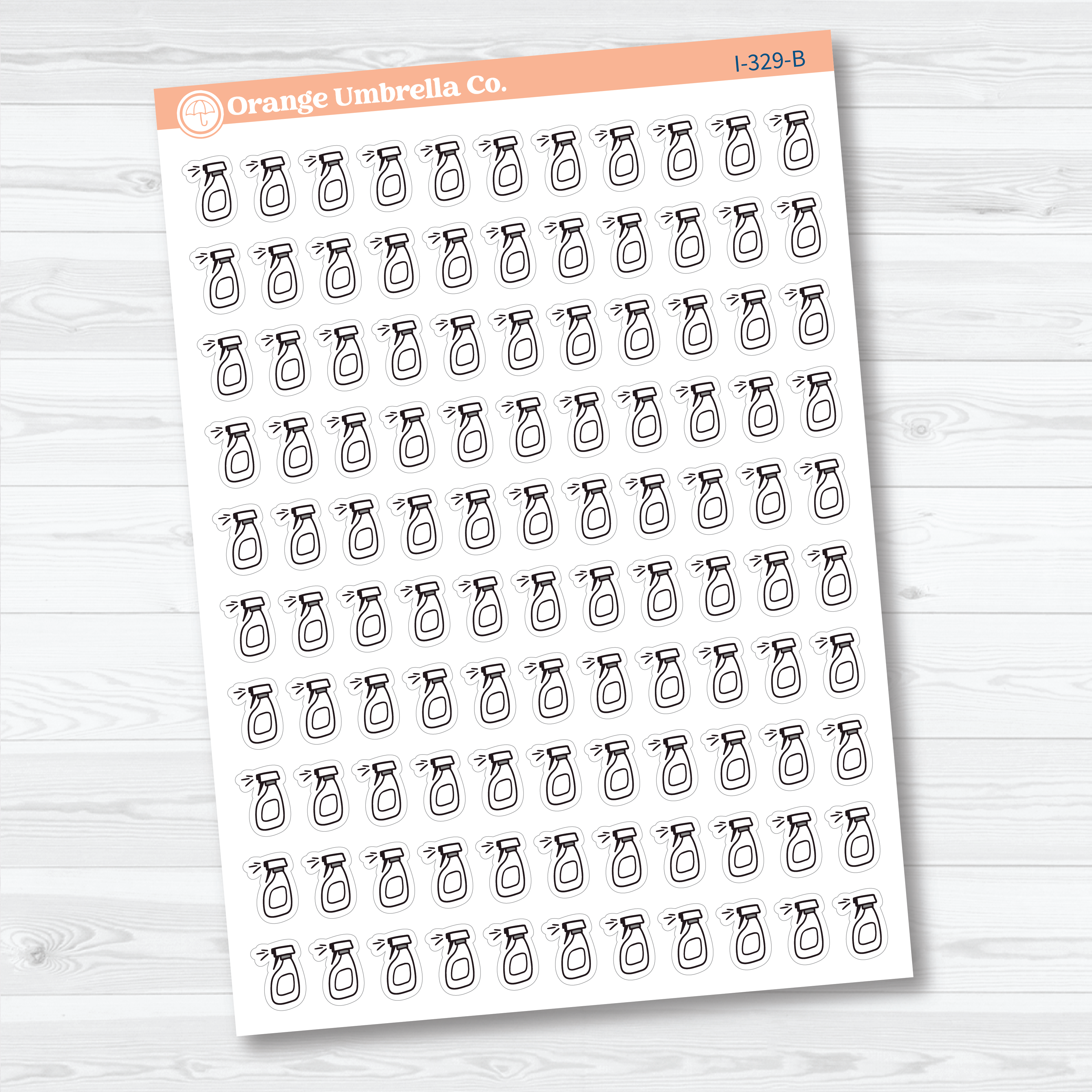 Hand Doodled Spray Bottle Planner Stickers | Icon Chore Labels | Cleaning Icons | I-329