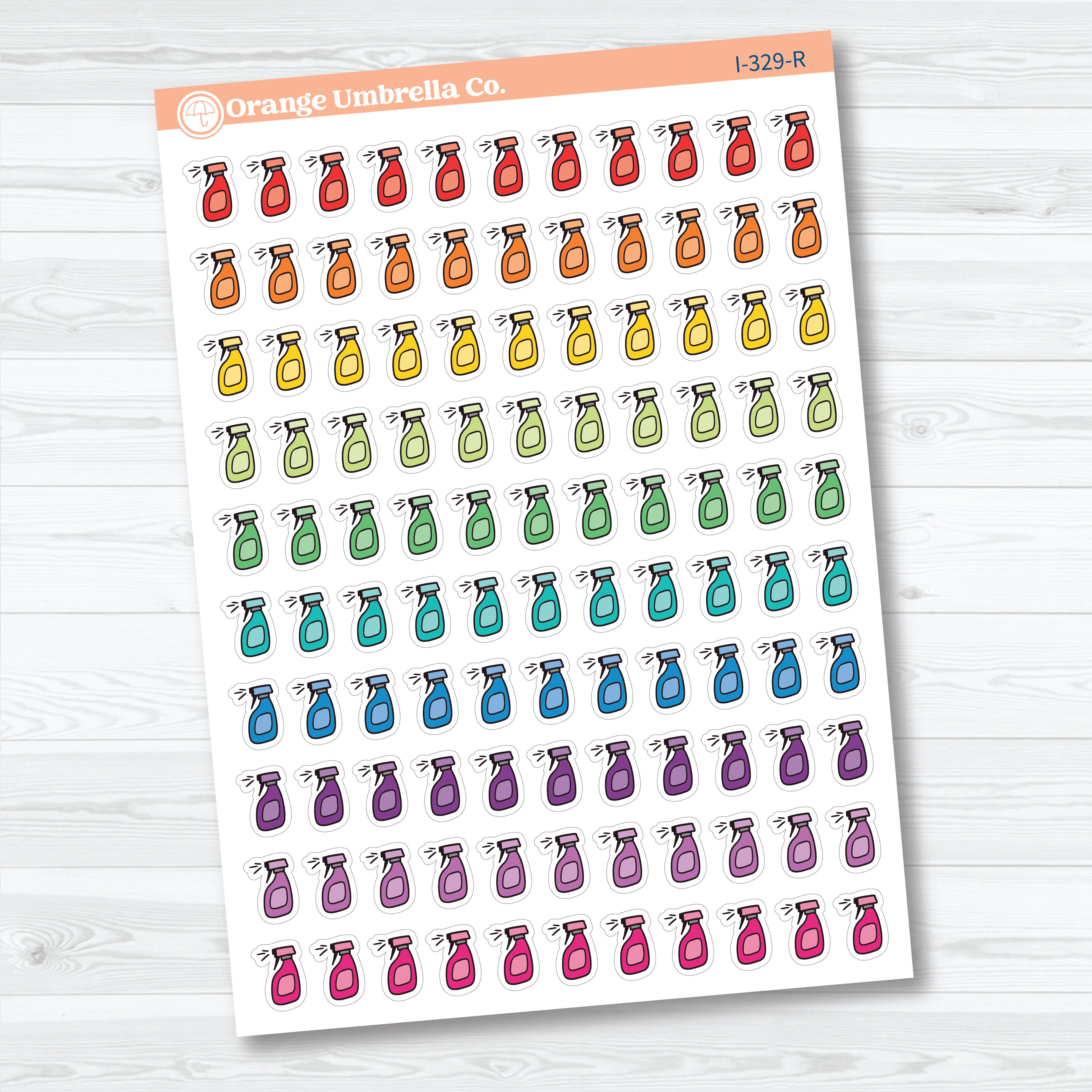 Hand Doodled Spray Bottle Planner Stickers | Icon Chore Labels | Cleaning Icons | I-329