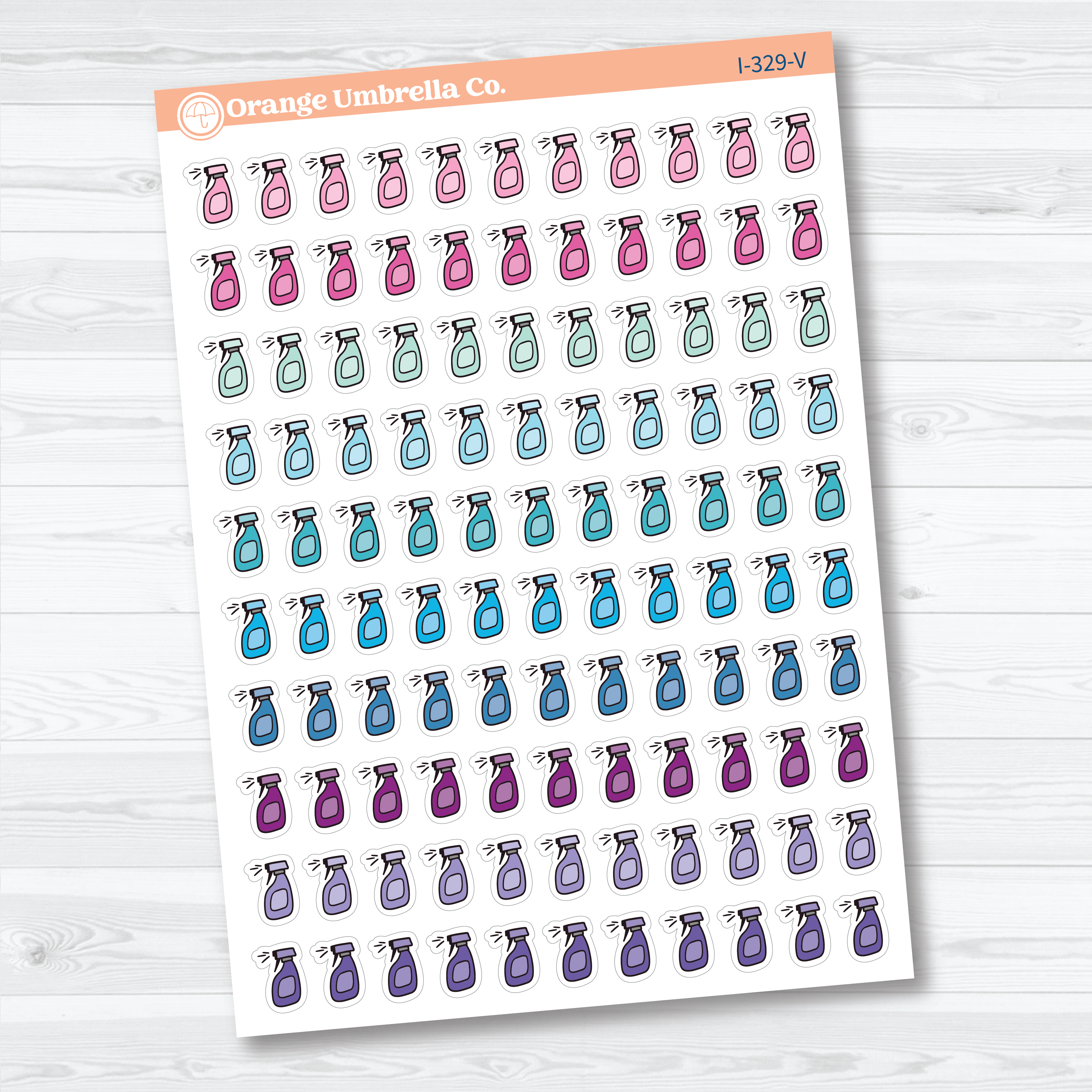 Hand Doodled Spray Bottle Planner Stickers | Icon Chore Labels | Cleaning Icons | I-329