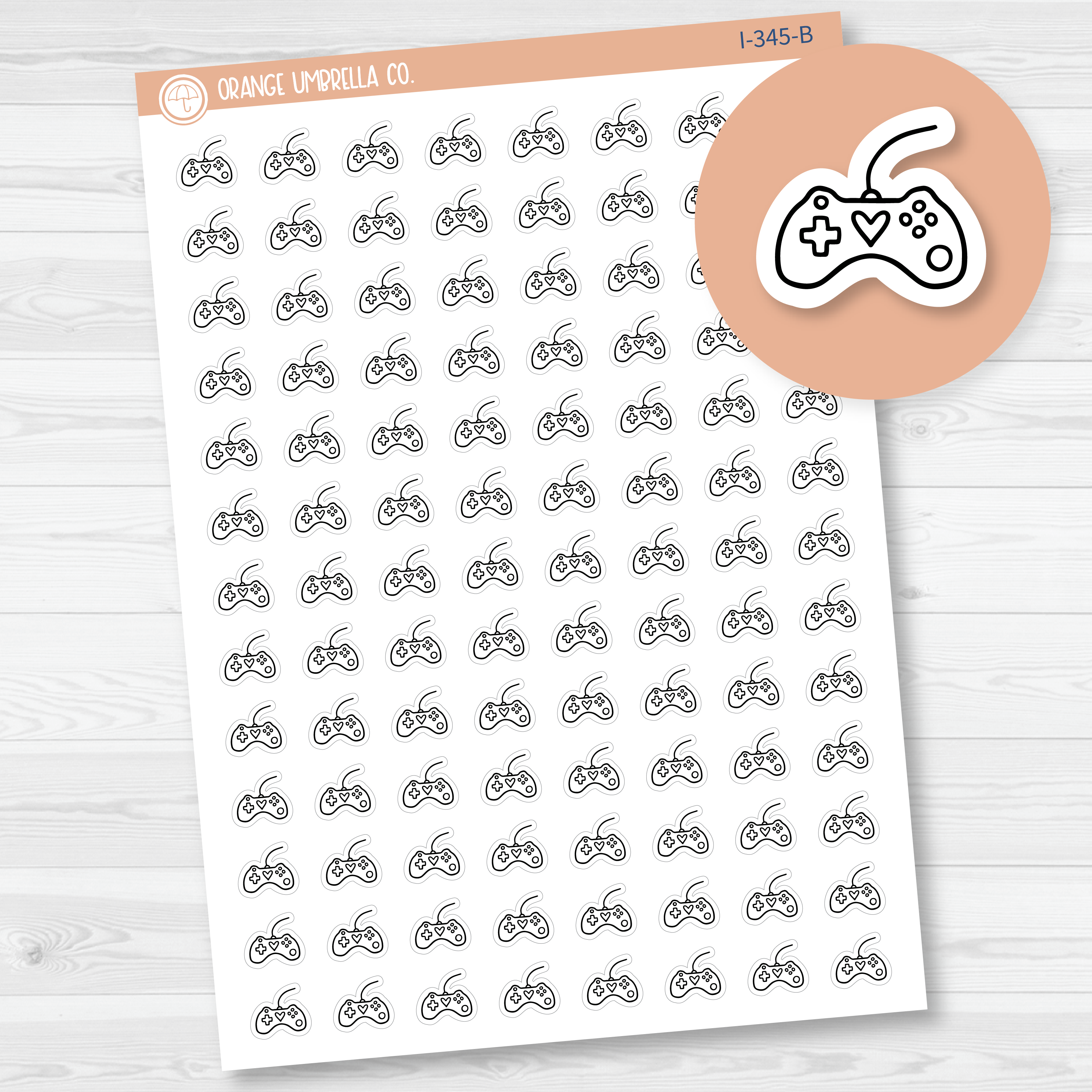 Gaming Handset Doodle Icon Planner Stickers | I-345-B