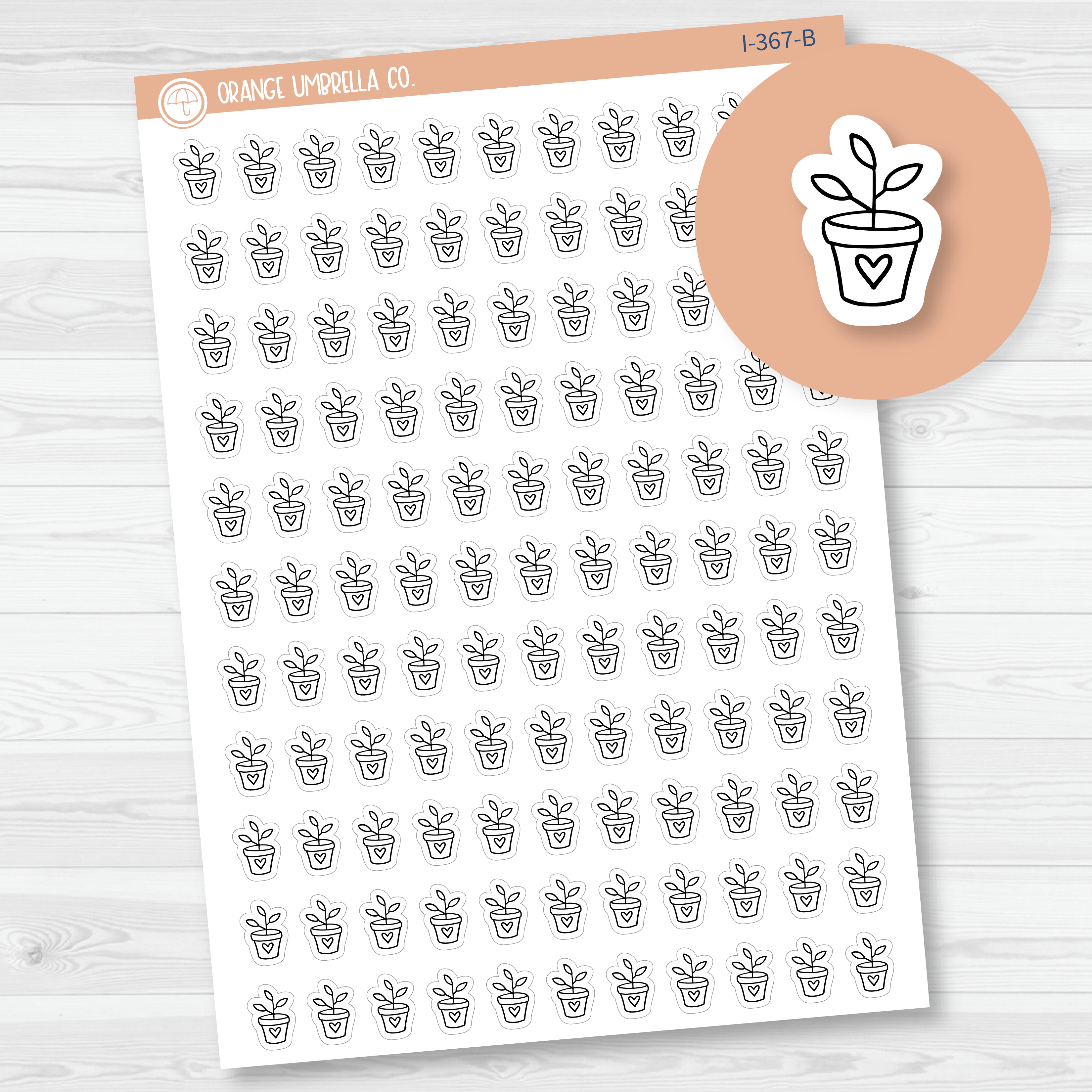 Plant Doodle Icon Planner Stickers | I-367-B