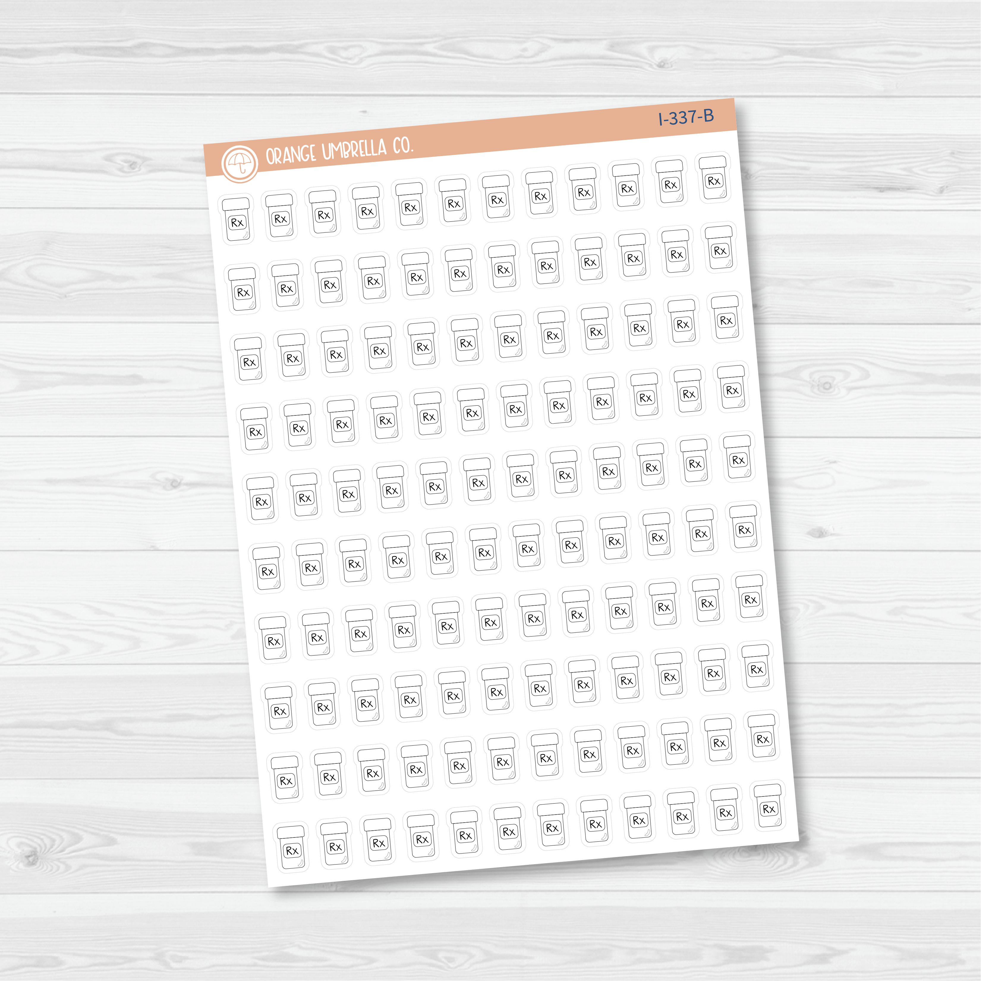 Rx/Prescription Medicine Icon Planner Stickers | I-337