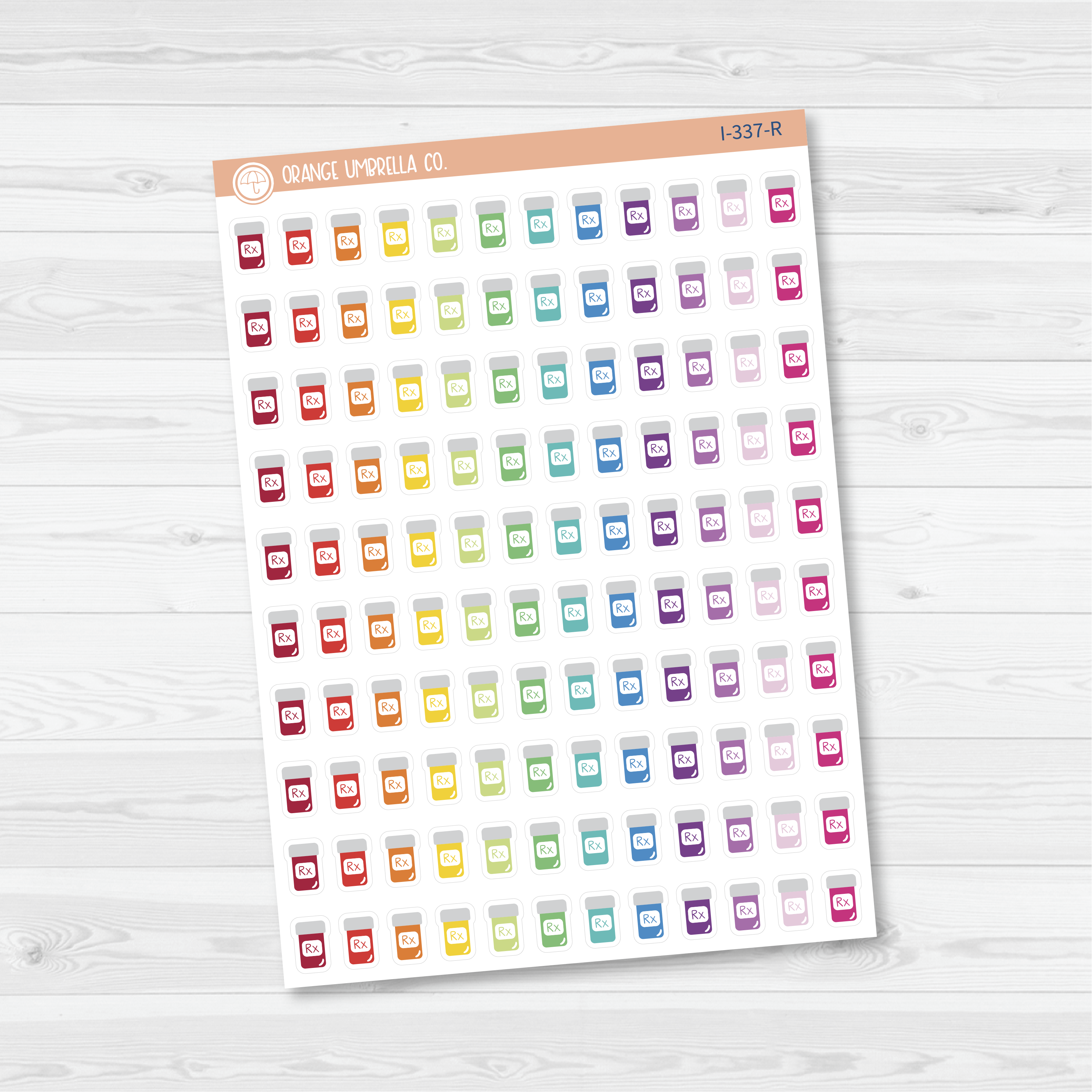 Rx/Prescription Medicine Icon Planner Stickers | I-337