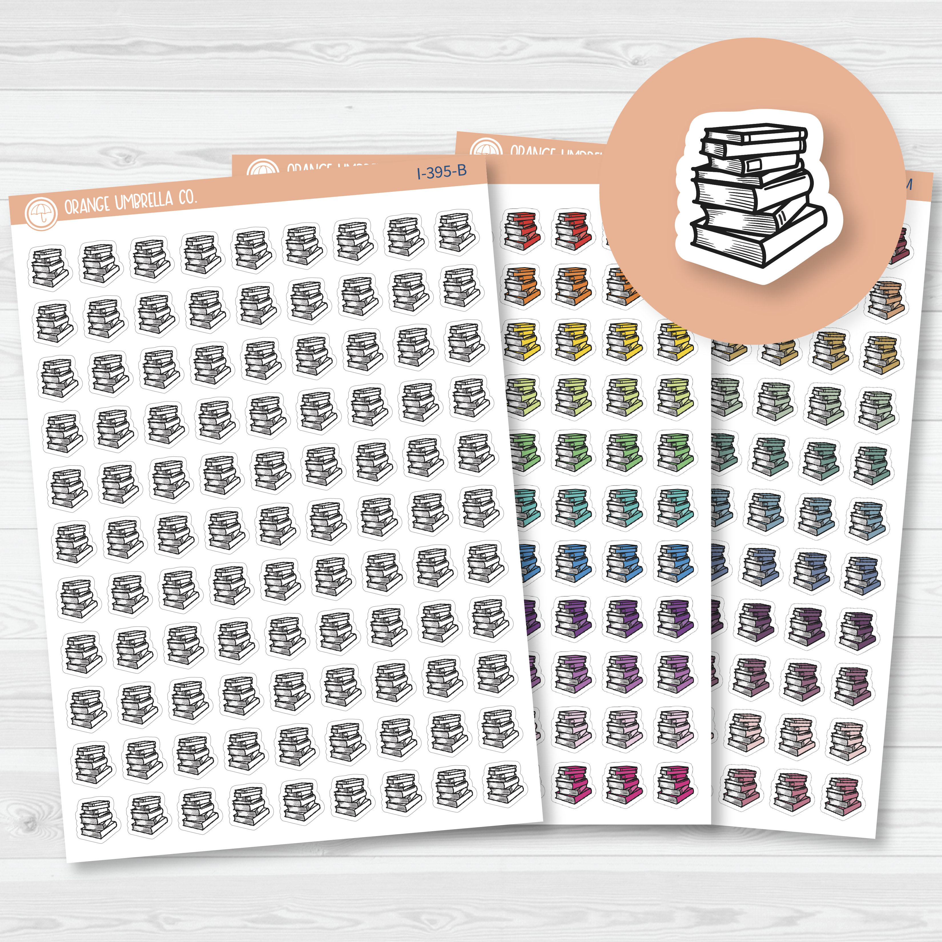 Book Stack Icon Planner Stickers | I-395