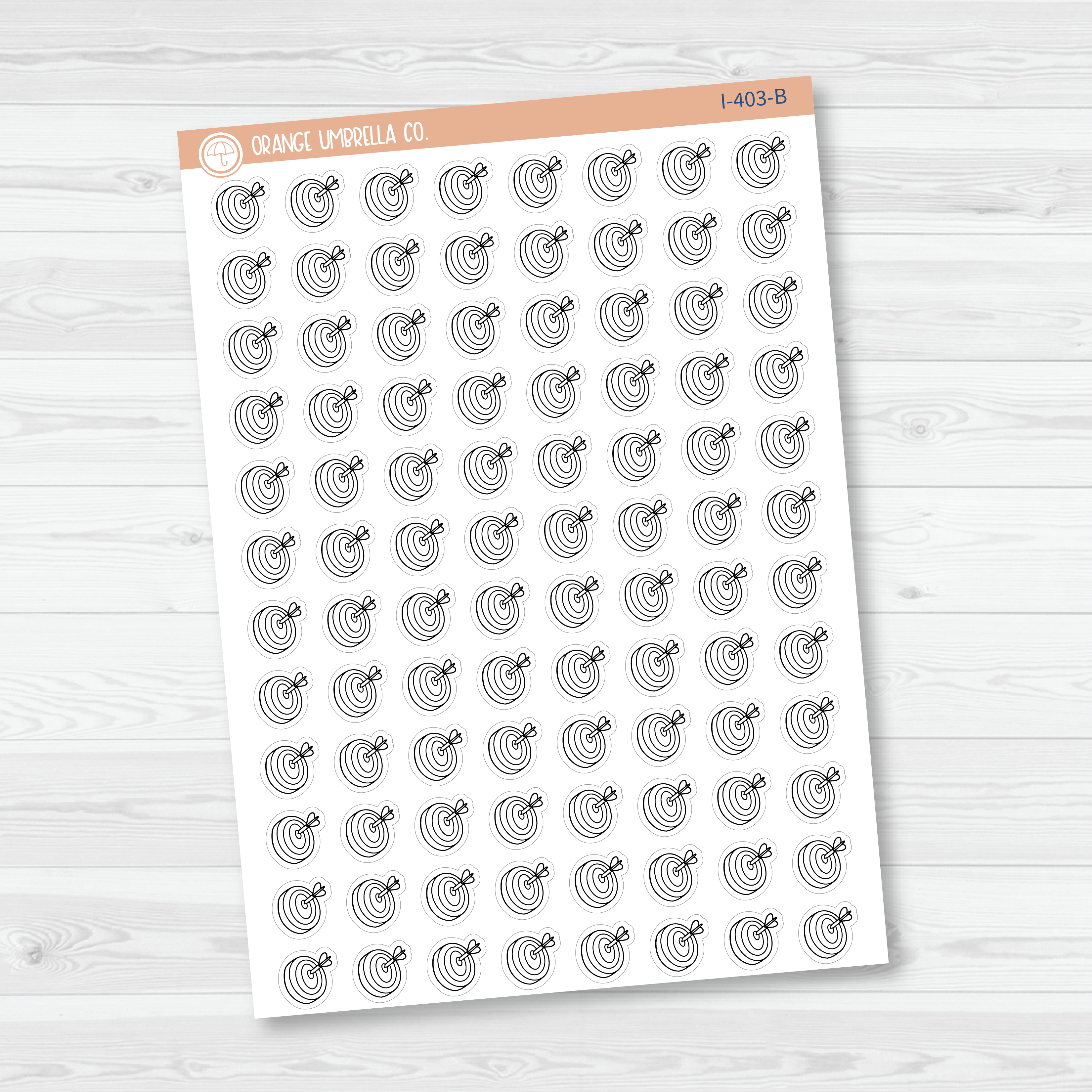 Deadline Target Hand-Doodled Icon Planner Stickers | I-403