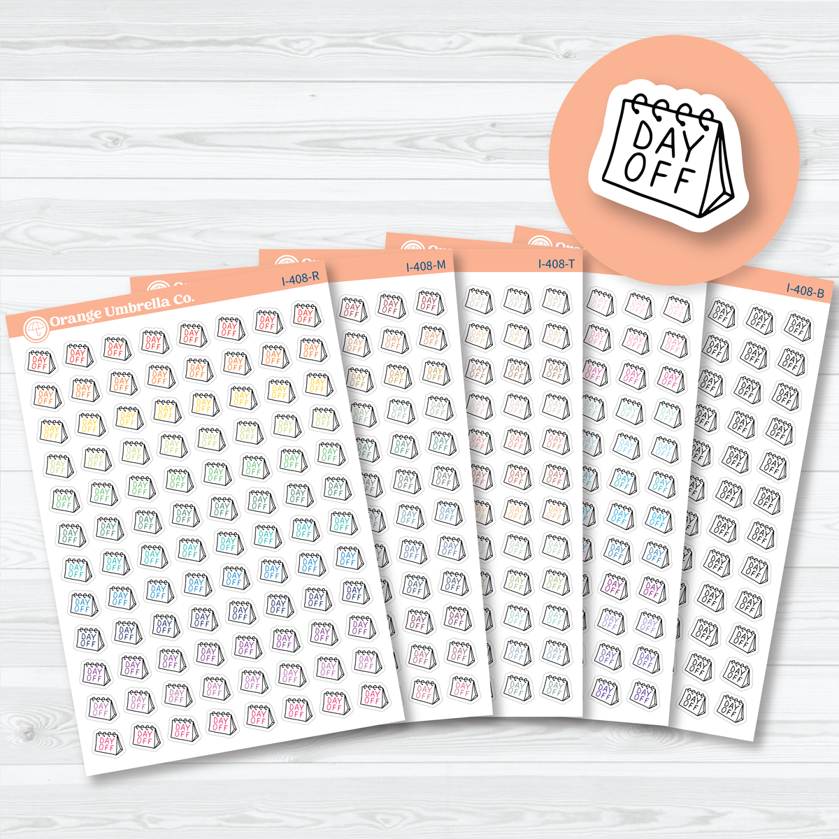Micro Day Off Icons | Work Schedule Planner Stickers | I-408