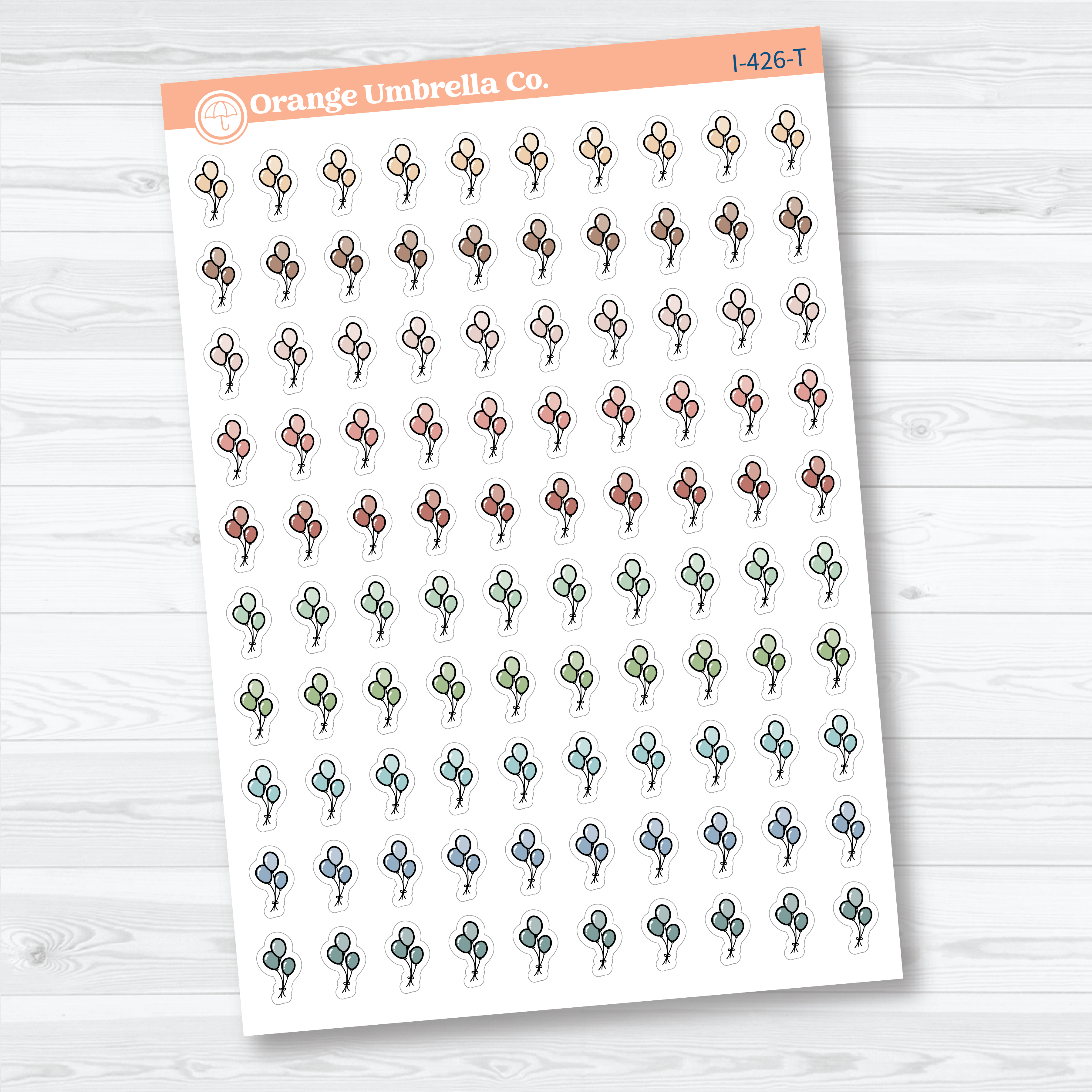 Hand Doodled Balloon Icon Planner Stickers | Celebration & Event Planner Stickers | I-426