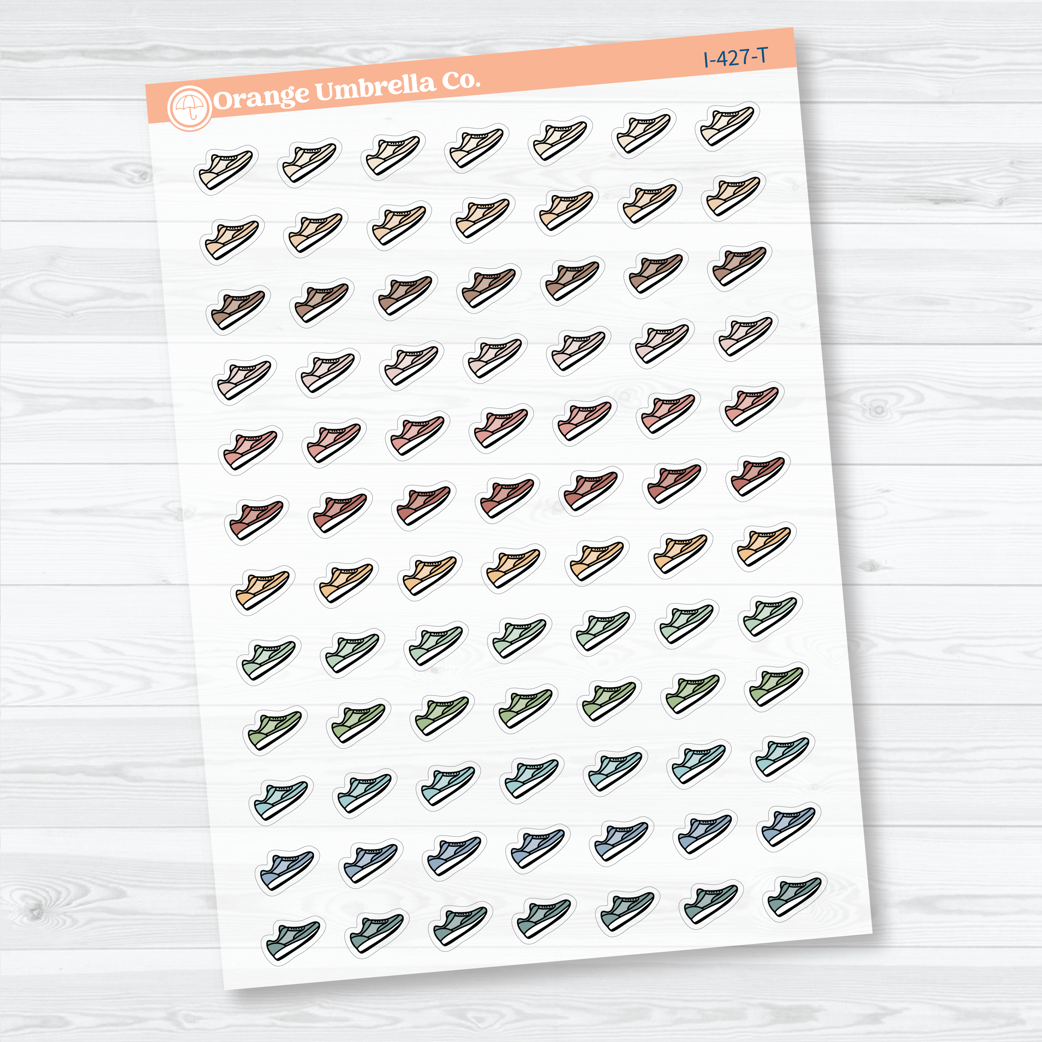 Hand Doodled Running Shoes | Clear Matte Planner Stickers | I-427-CM