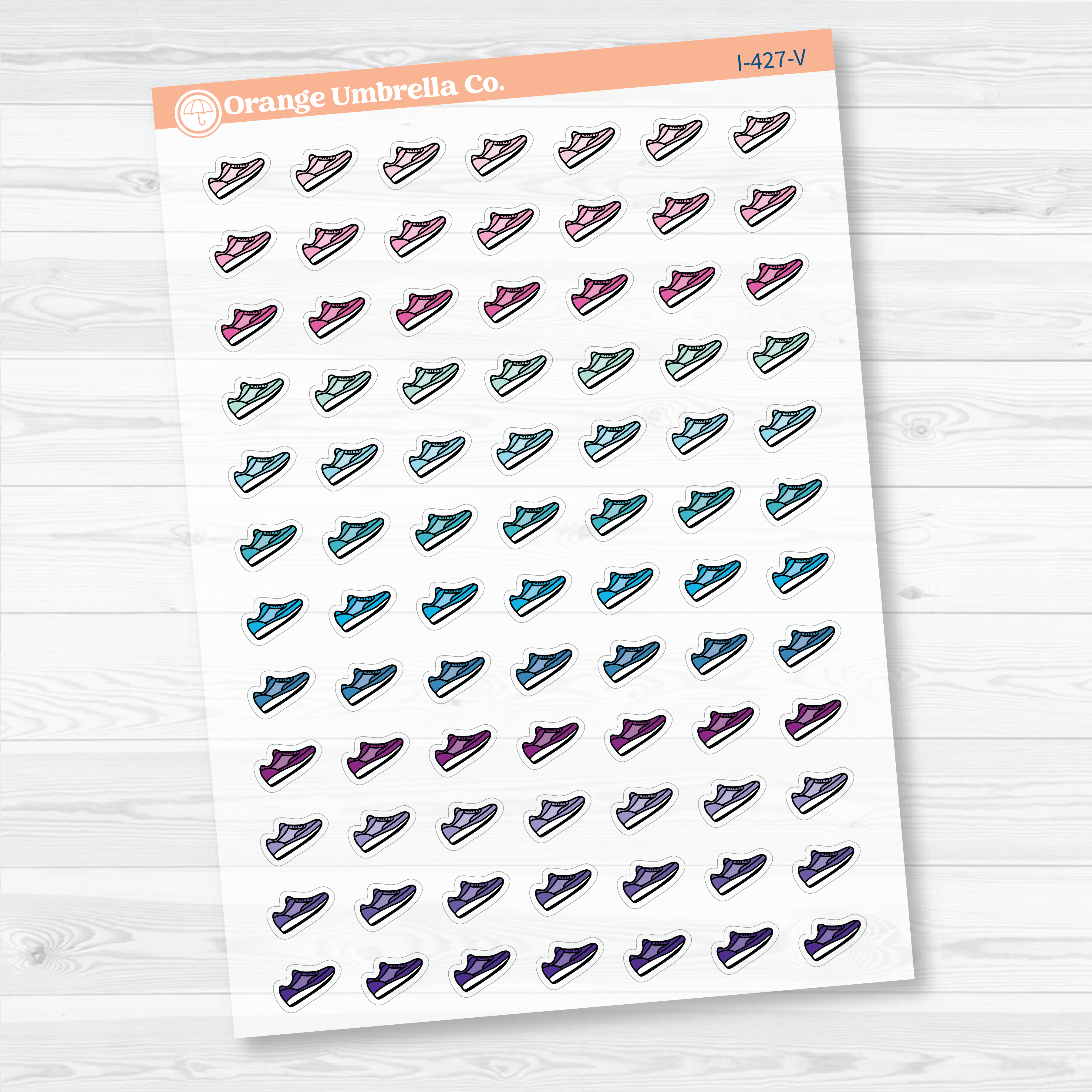 Hand Doodled Running Shoes | Clear Matte Planner Stickers | I-427-CM