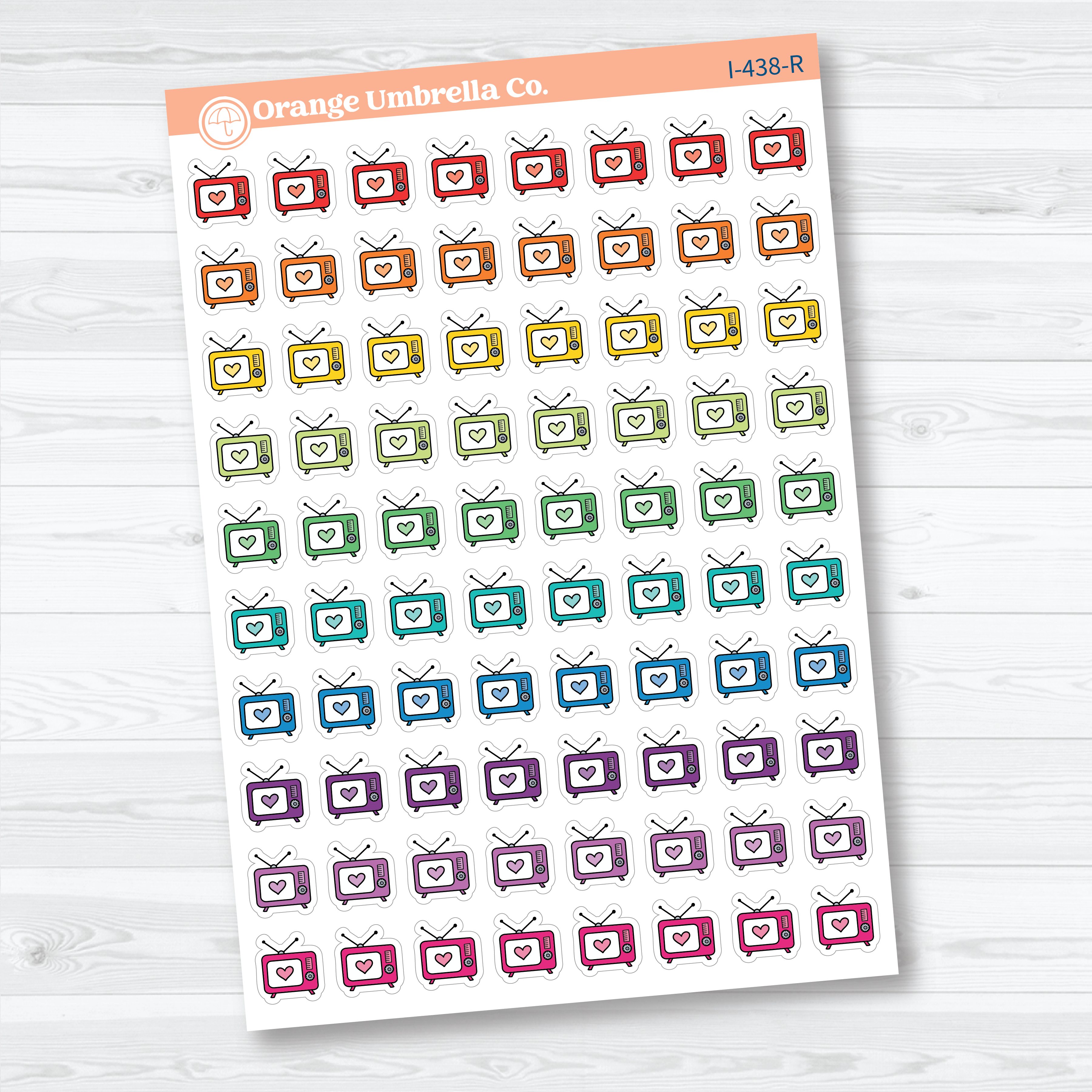 Hand Doodled TV Planner Stickers | Watch Television Icon Stickers | I-438
