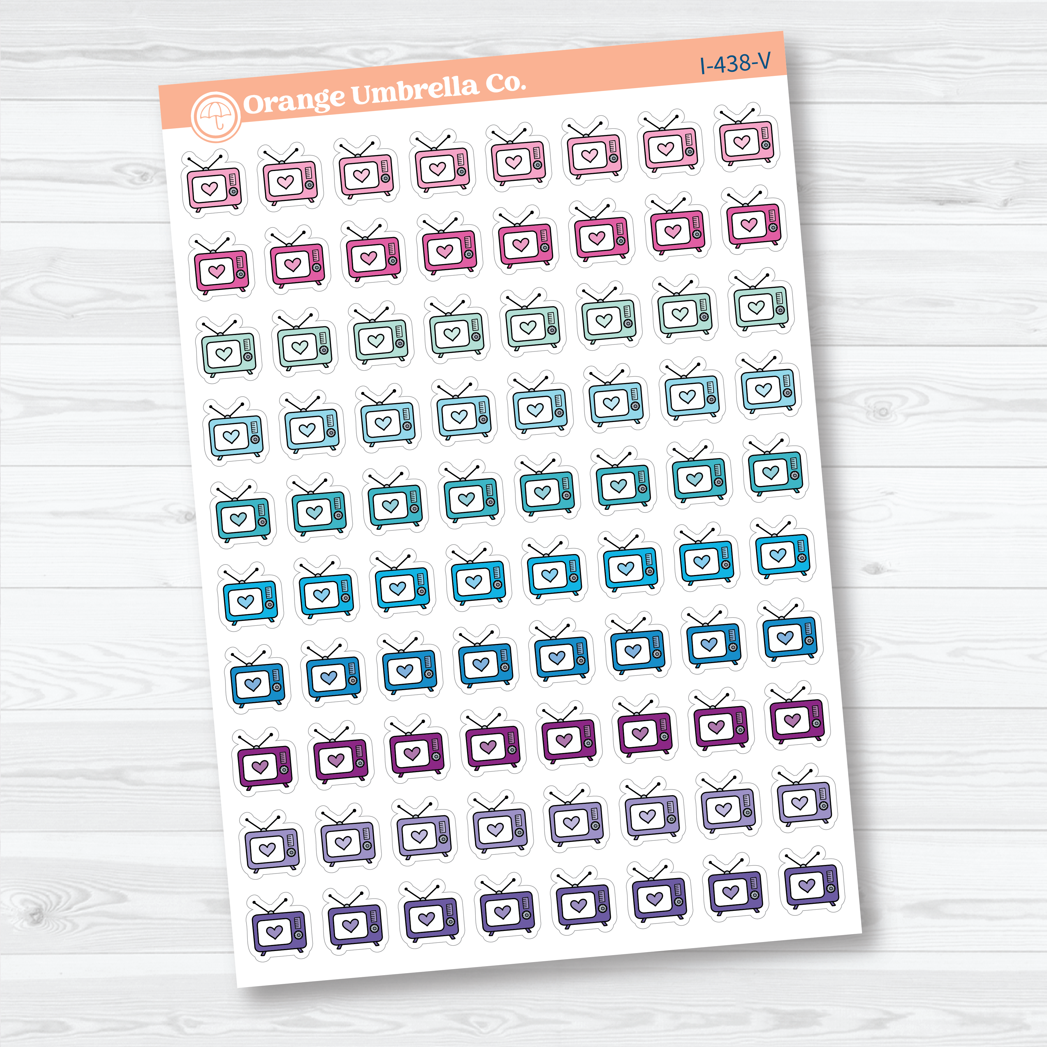 Hand Doodled TV Planner Stickers | Watch Television Icon Stickers | I-438