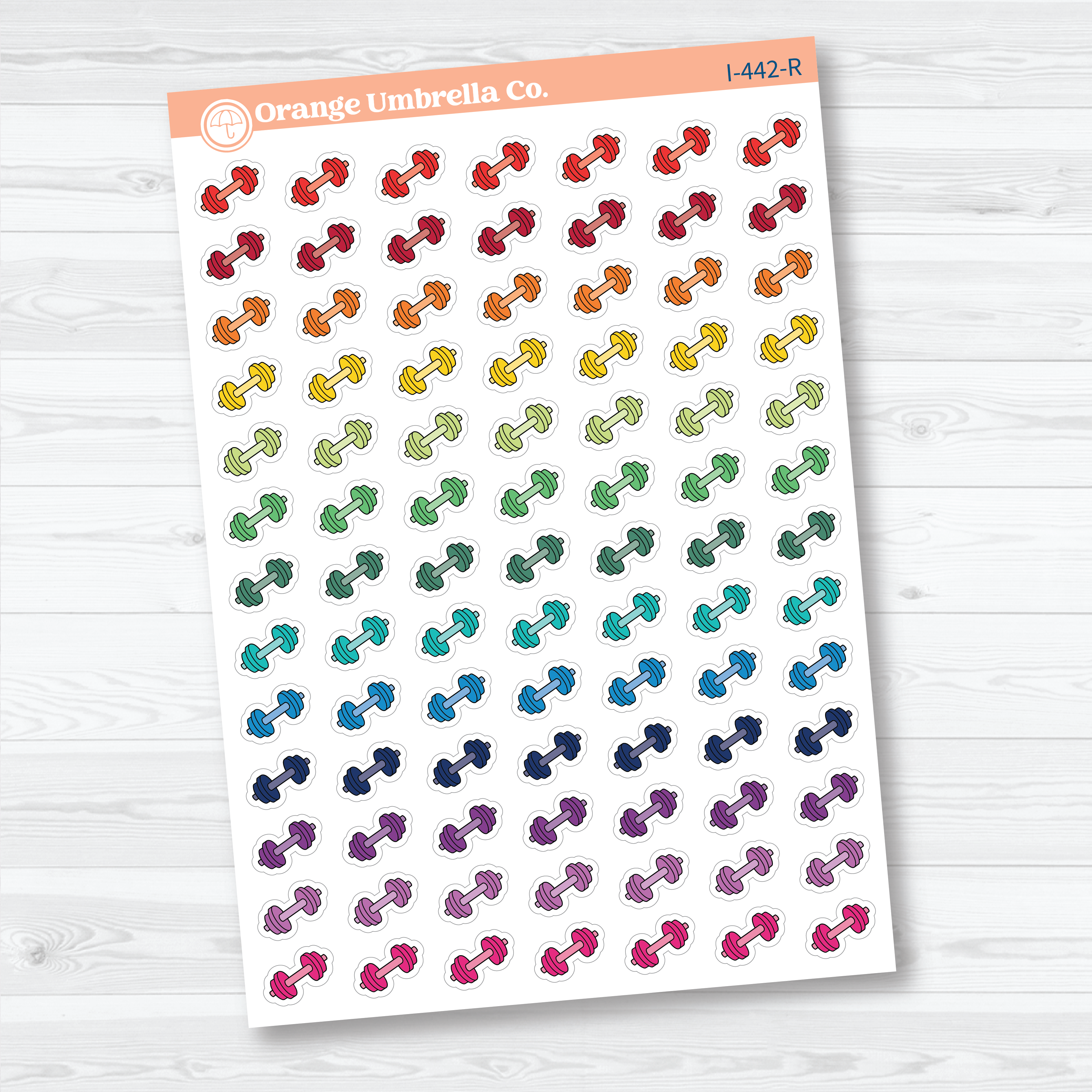 Hand Doodled Dumbbell Icons | Planner Stickers | I-442