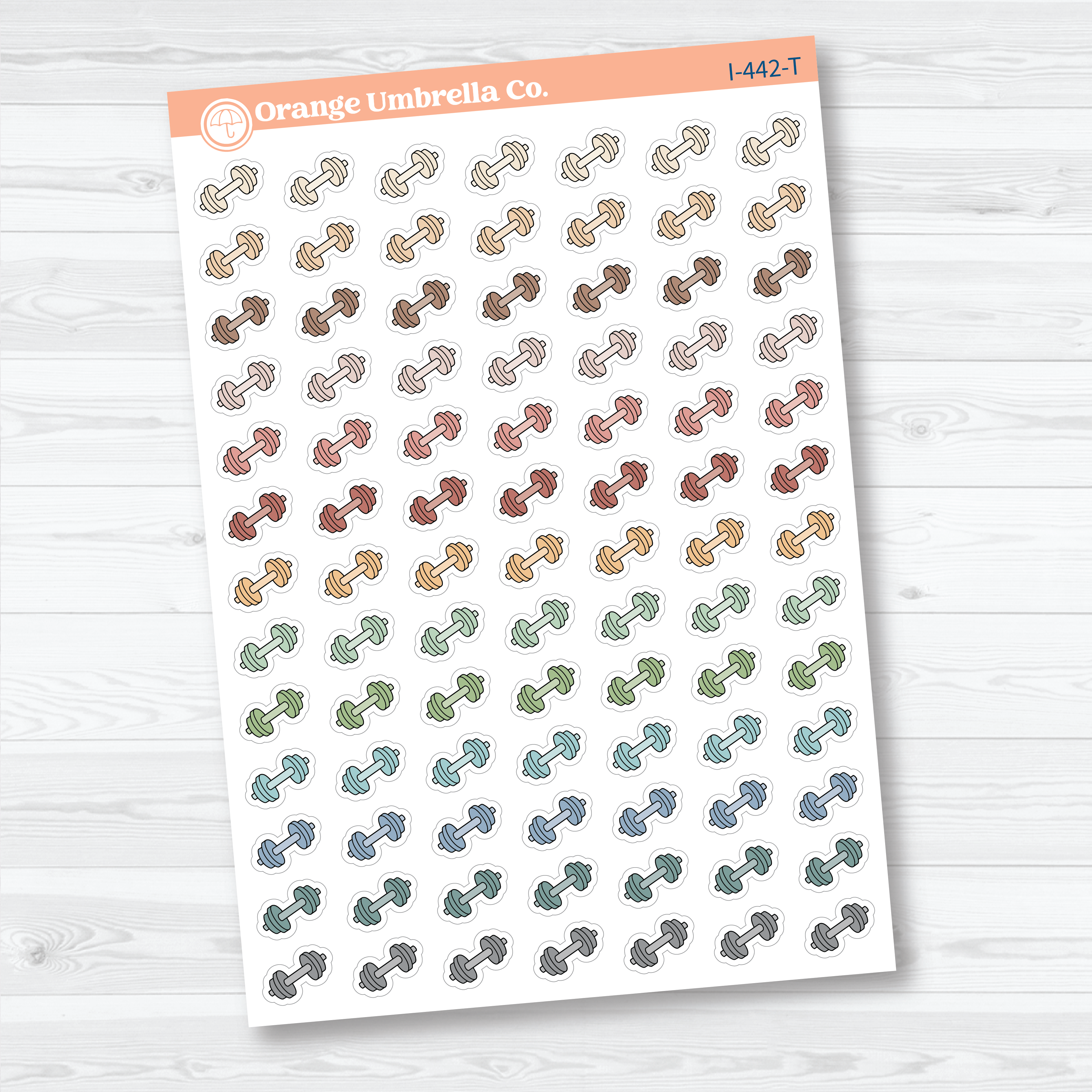 Hand Doodled Dumbbell Icons | Planner Stickers | I-442