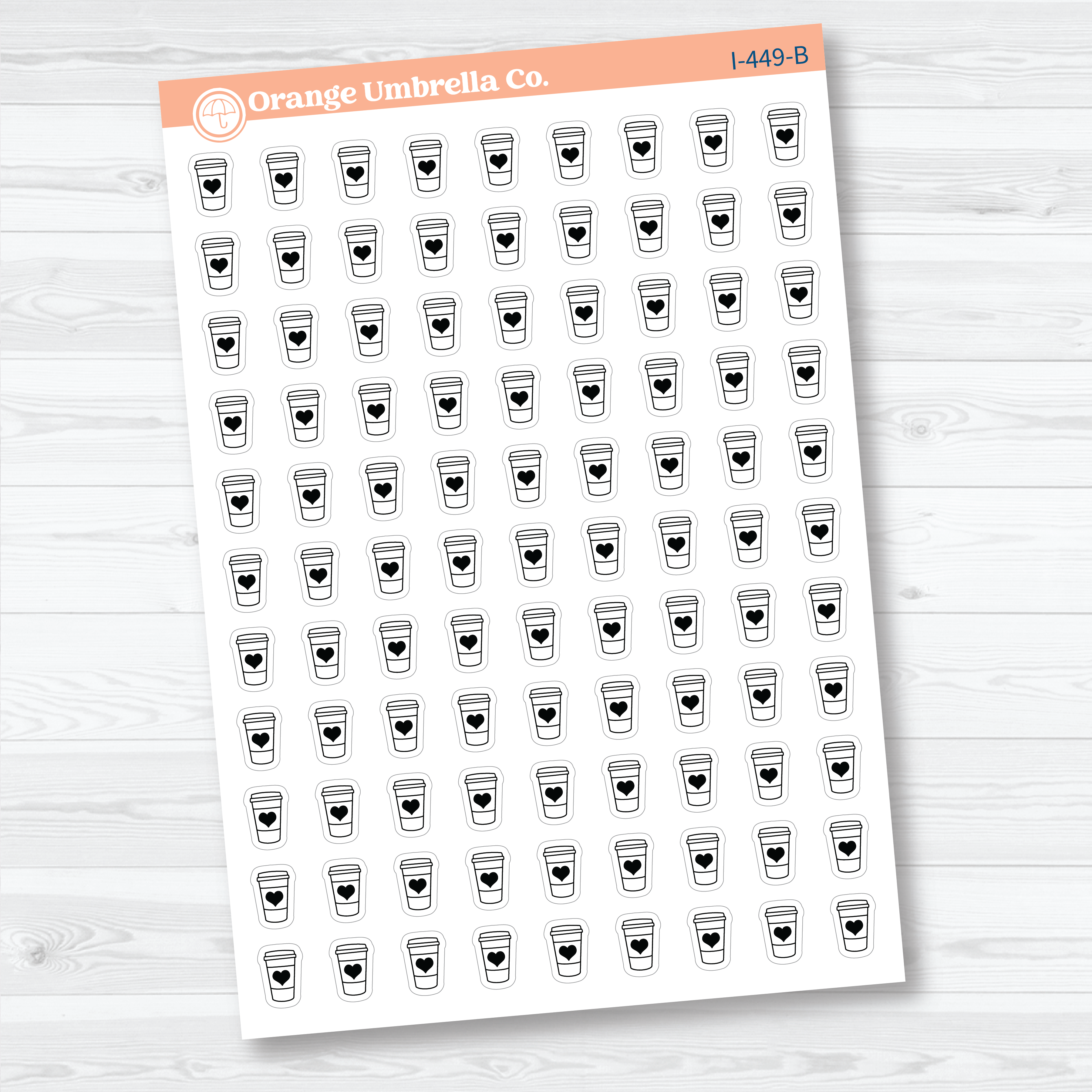 Hand Doodled Coffee Cup Planner Stickers | Coffee Icon Planner Stickers | I-449
