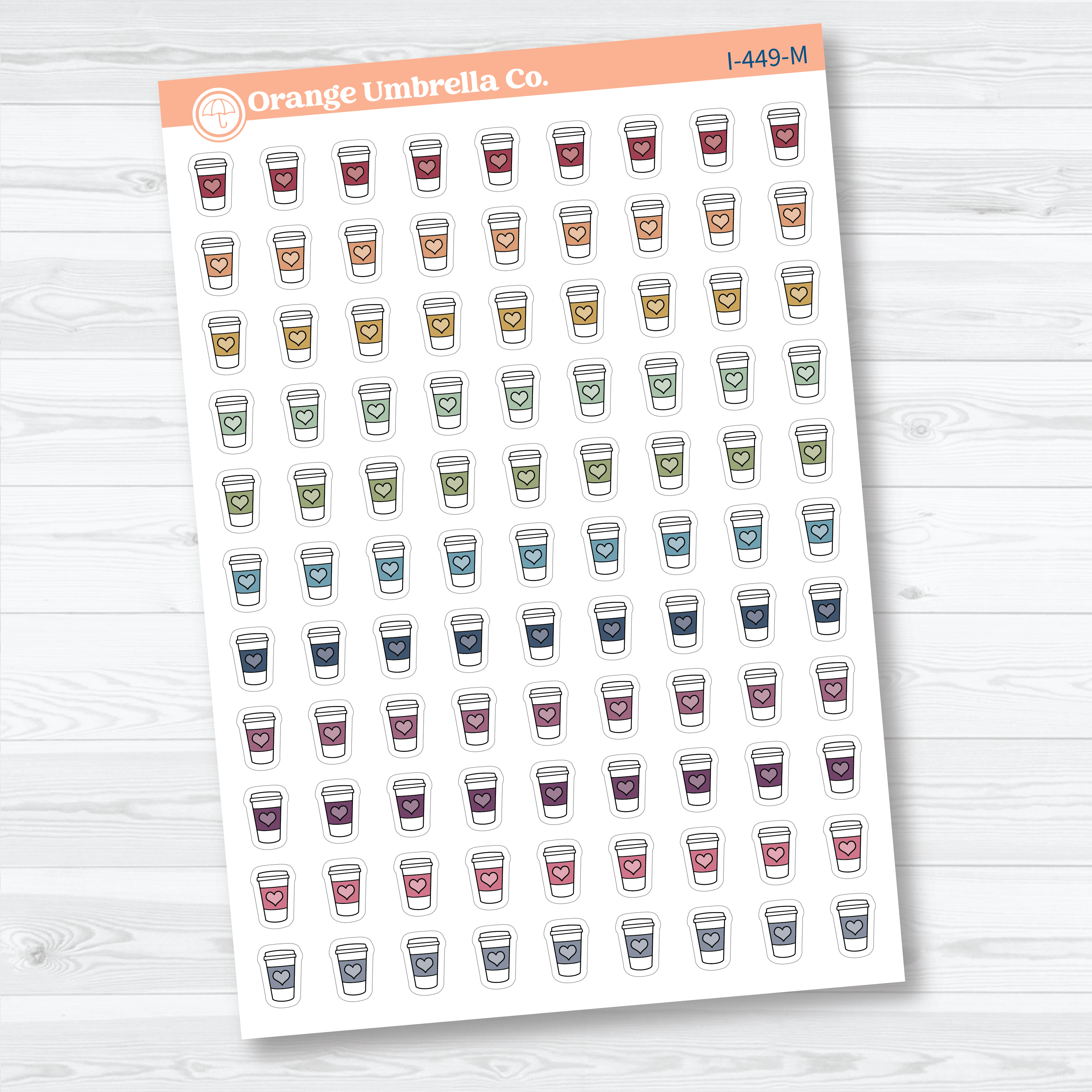 Hand Doodled Coffee Cup Planner Stickers | Coffee Icon Planner Stickers | I-449
