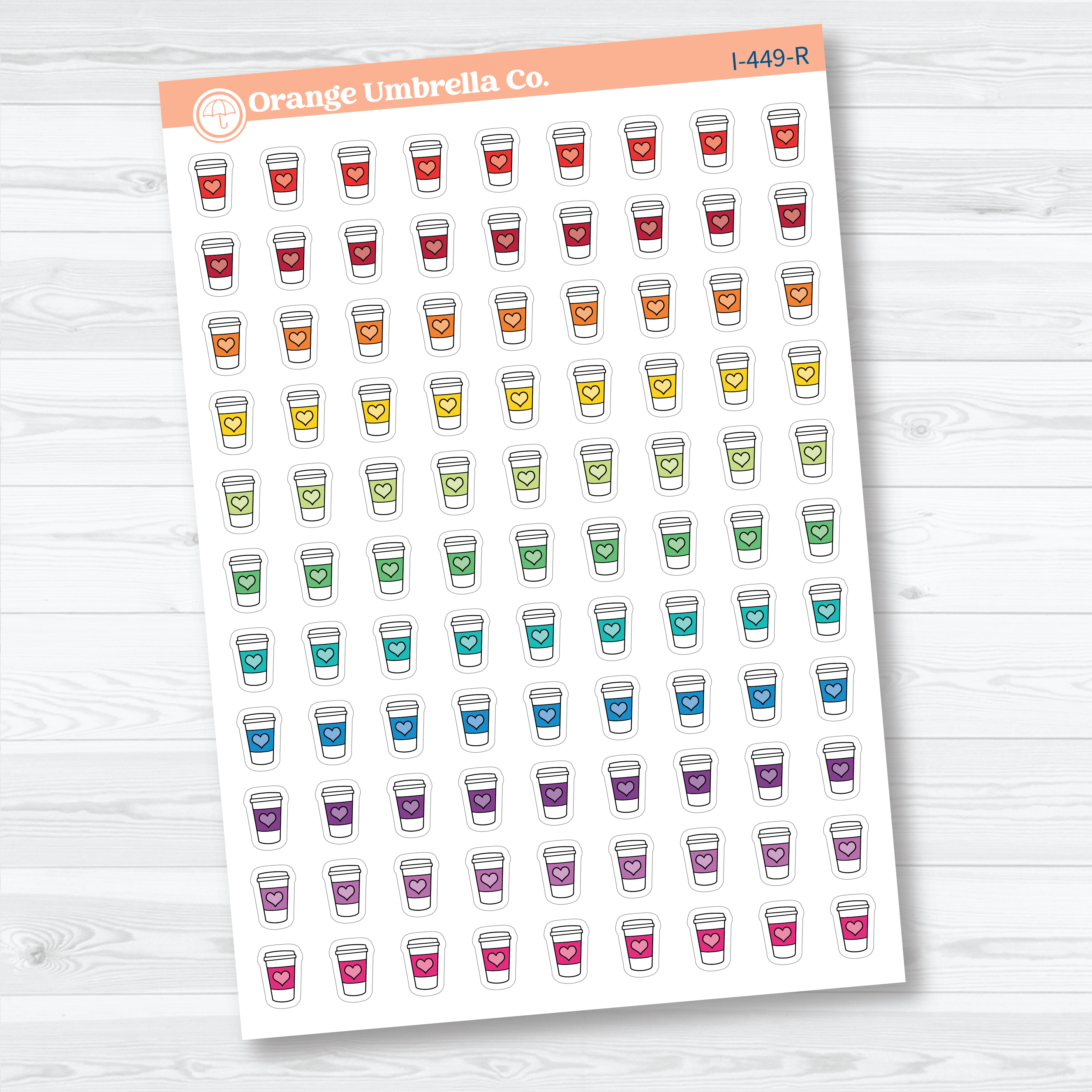 Hand Doodled Coffee Cup Planner Stickers | Coffee Icon Planner Stickers | I-449