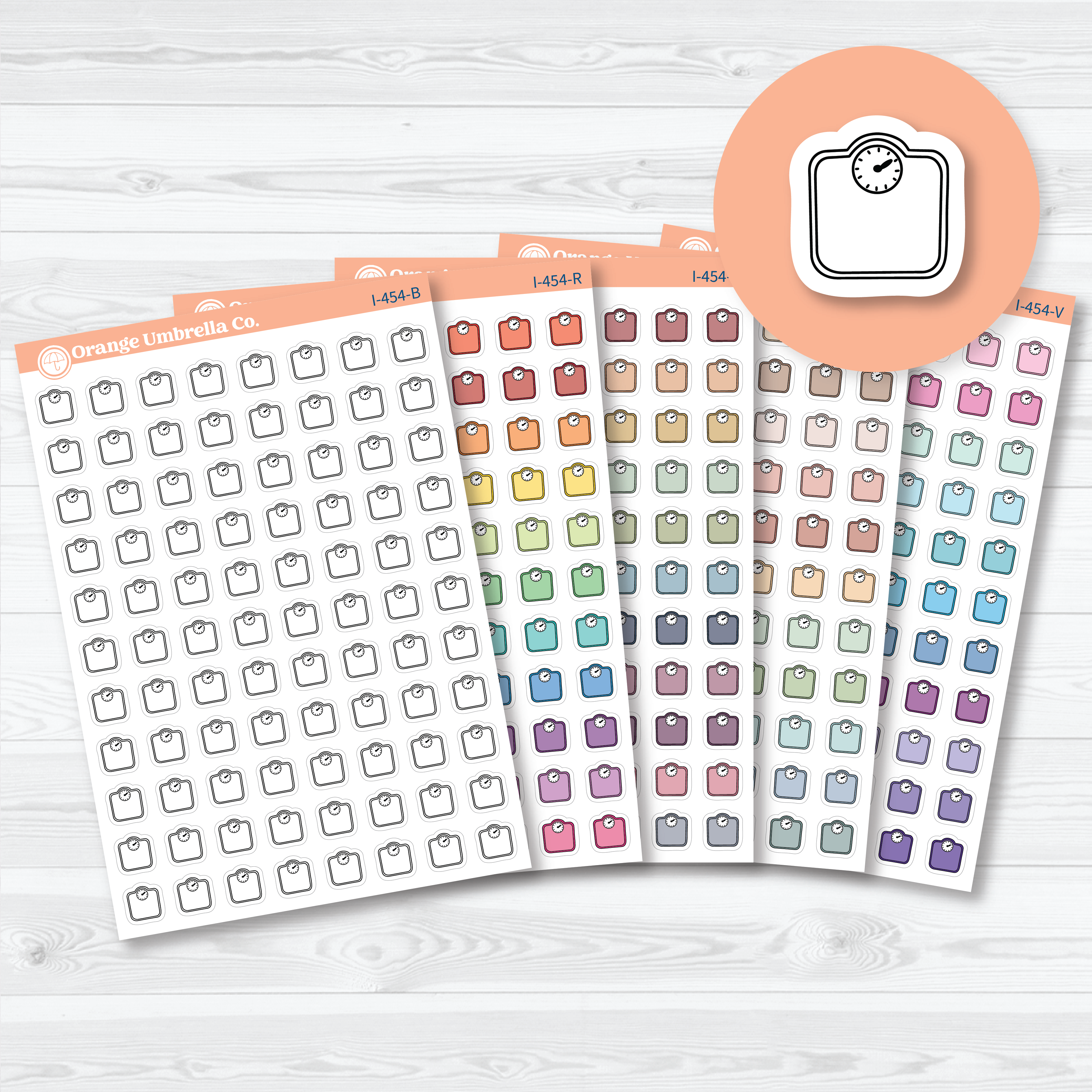 Hand Doodled Scale Icons | Planner Stickers | I-454