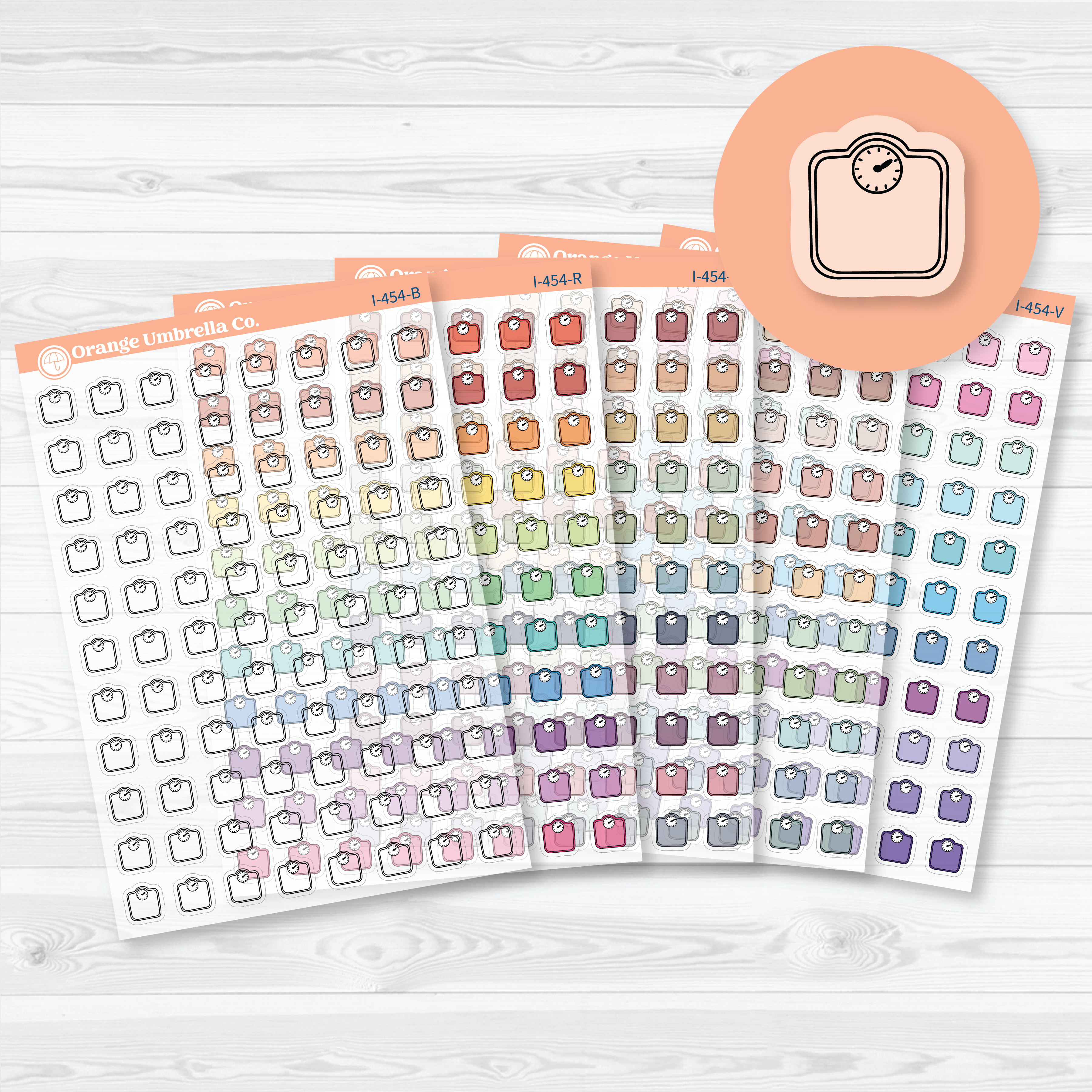 Hand Doodled Scale Icons | Clear Matte Planner Stickers | I-454-CM