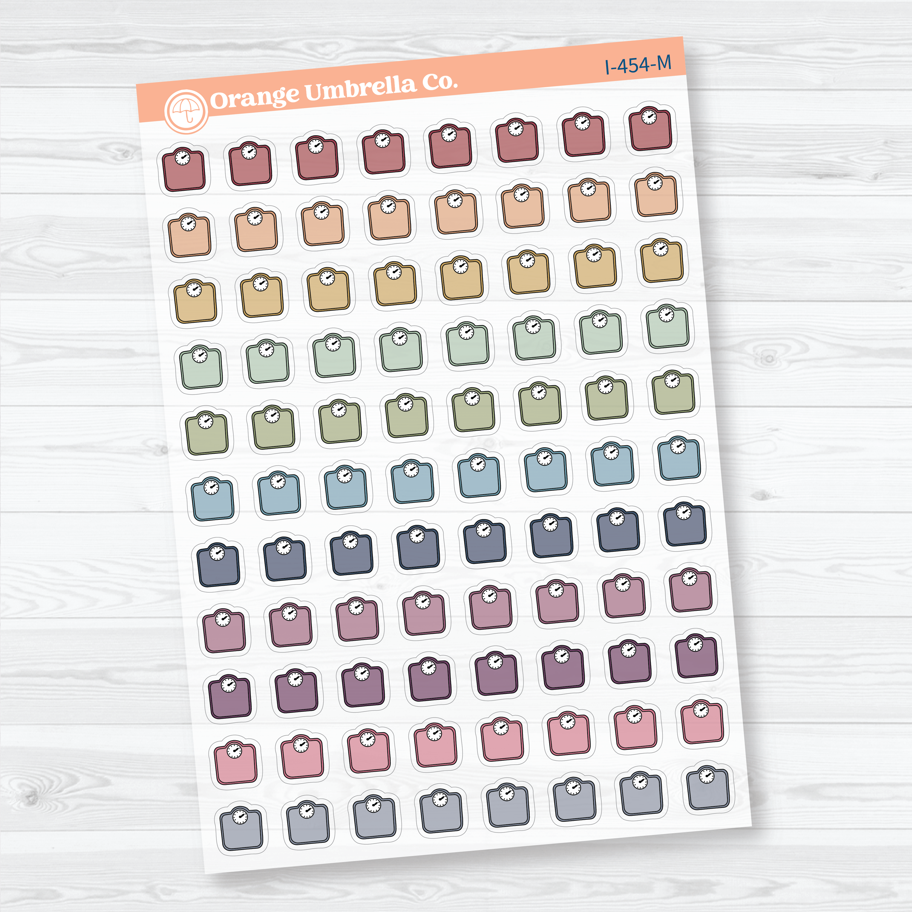 Hand Doodled Scale Icons | Clear Matte Planner Stickers | I-454-CM