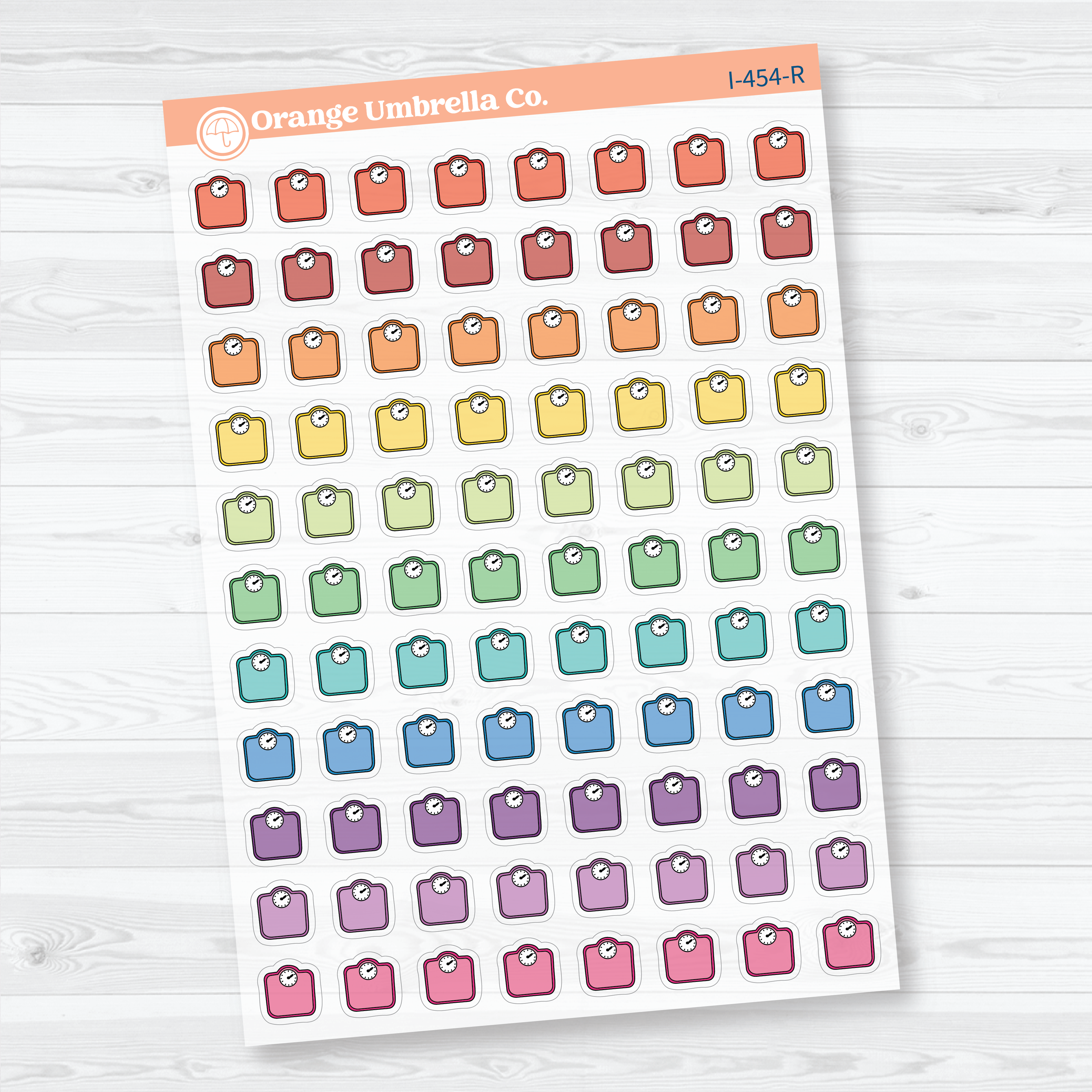 Hand Doodled Scale Icons | Clear Matte Planner Stickers | I-454-CM