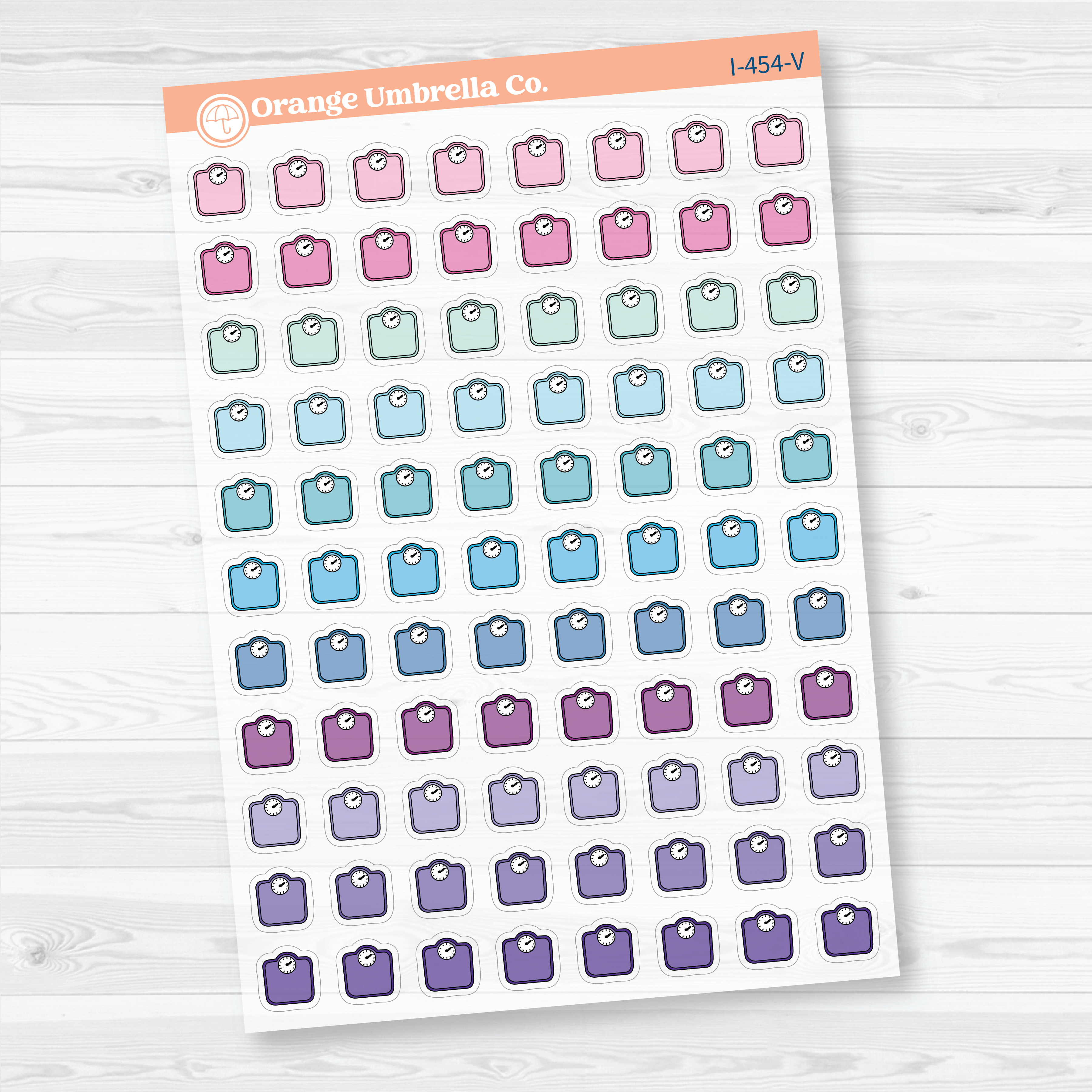 Hand Doodled Scale Icons | Clear Matte Planner Stickers | I-454-CM