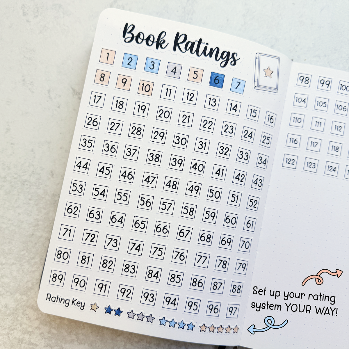 Book Ratings Tracker | Reading Journal Planner Stickers | J-015-016