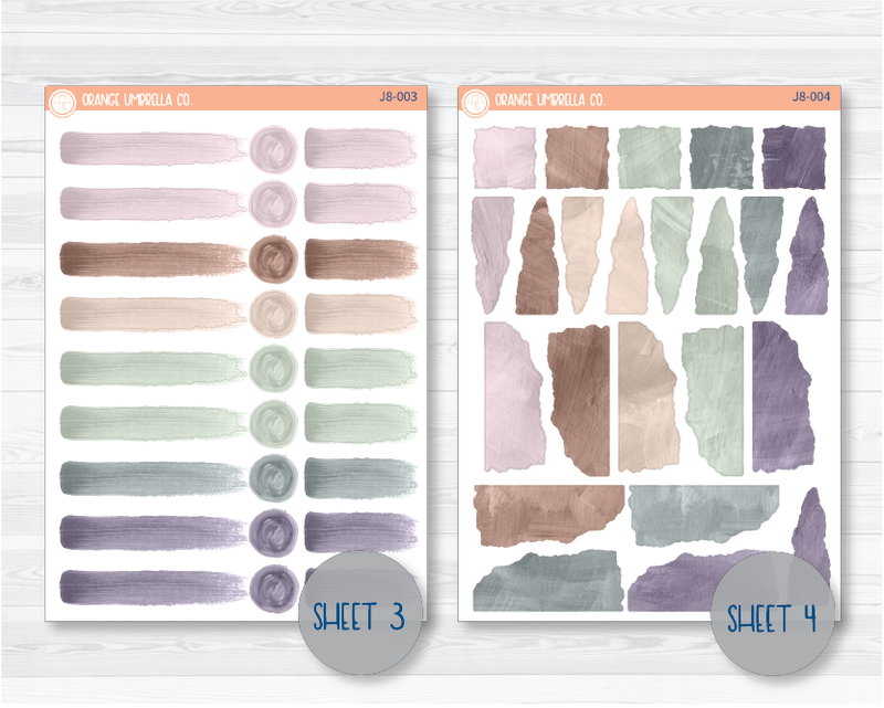 CLEARANCE | Monthly Watercolor Journaling Planner Stickers - July | White or Clear Matte | J8