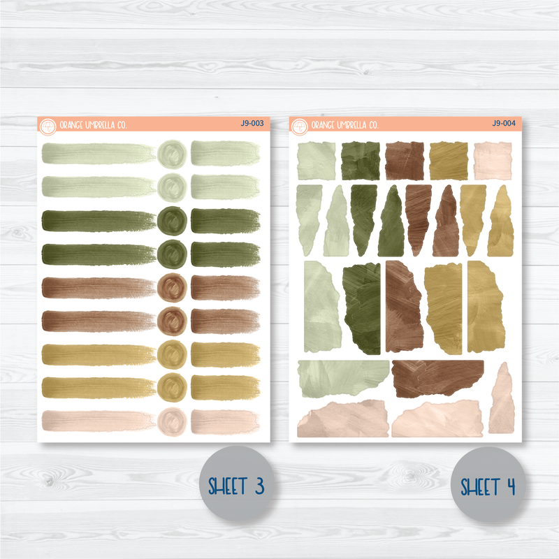 CLEARANCE | Monthly Watercolor Journaling Planner Stickers - August | White or Clear Matte | J9