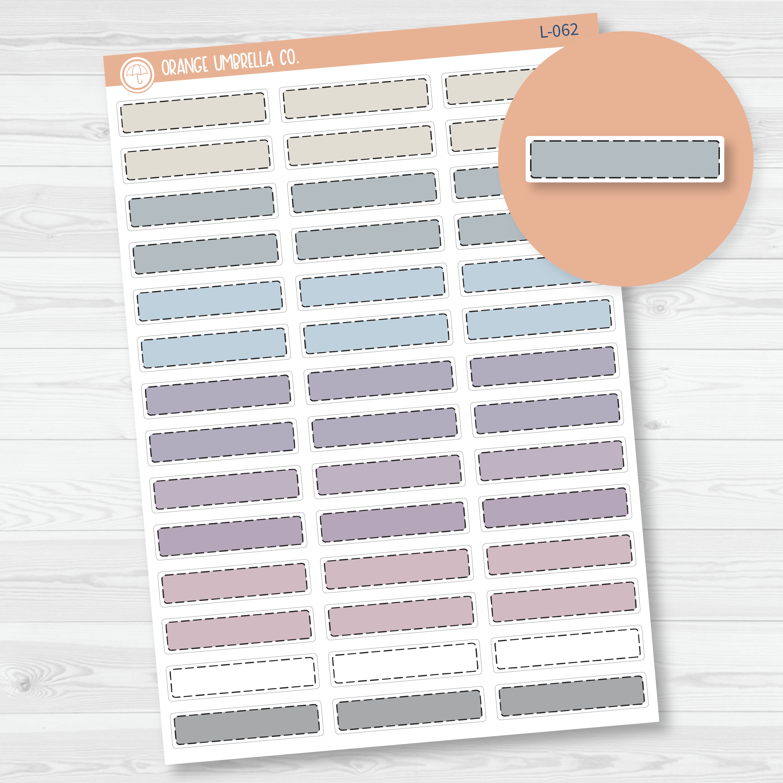 Stitched Skinny Appointment Planner Stickers | ECLP Canvas Color | L-0