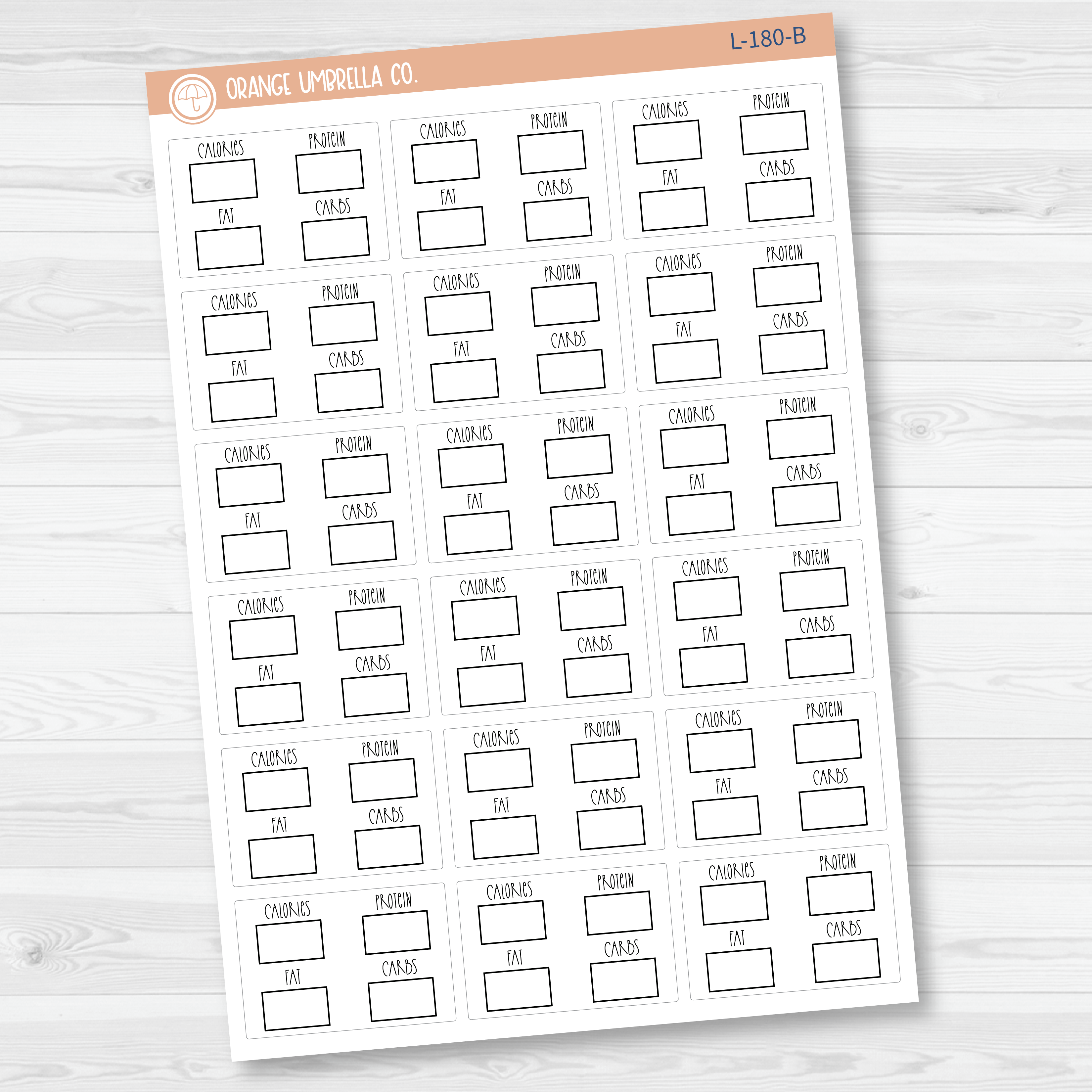 Macro / Calories Tracker Half Box Appointment Script Planner Stickers | FC12 | L-180