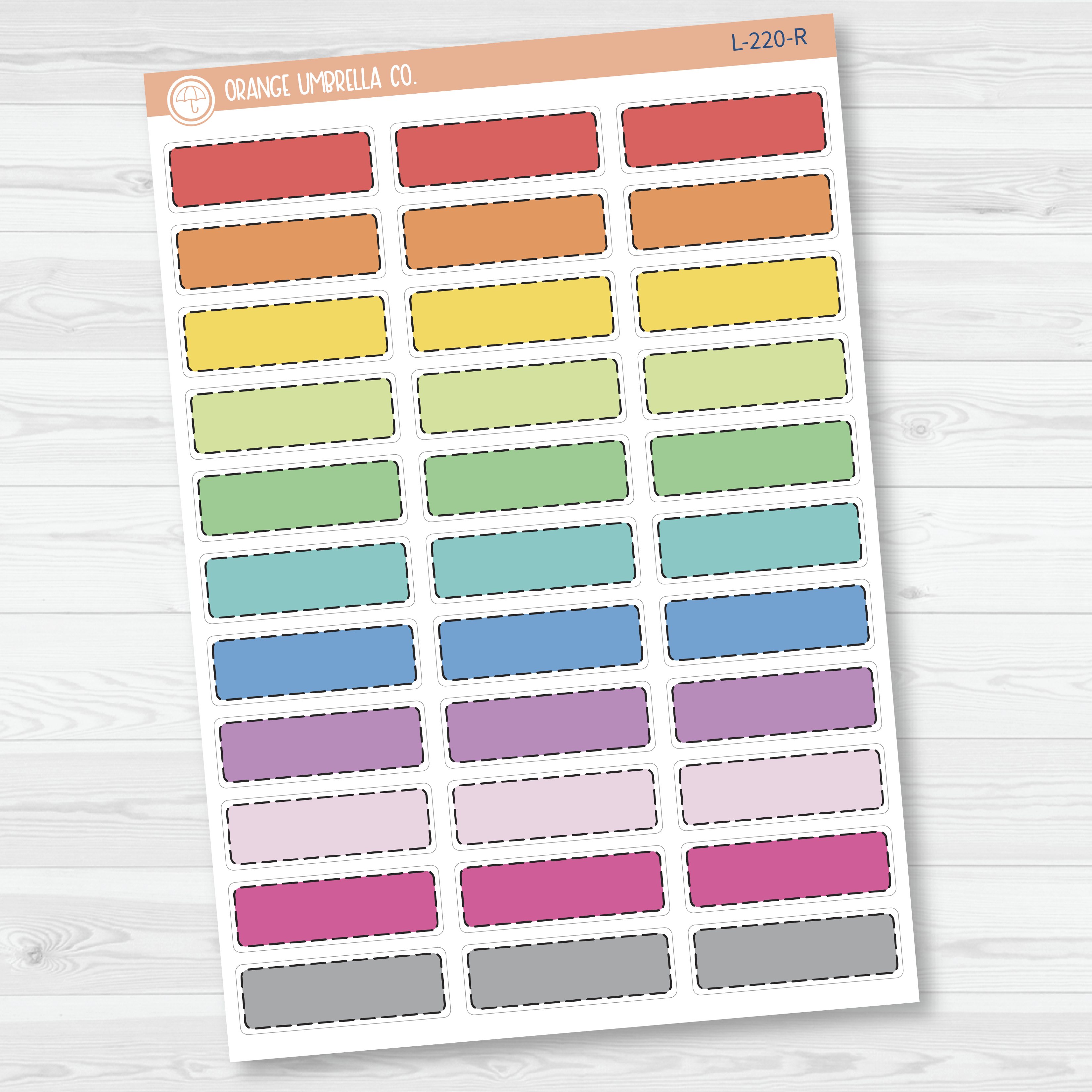 Stitched Quarter Box Labels | 1/4 Box Planner Stickers | L-220