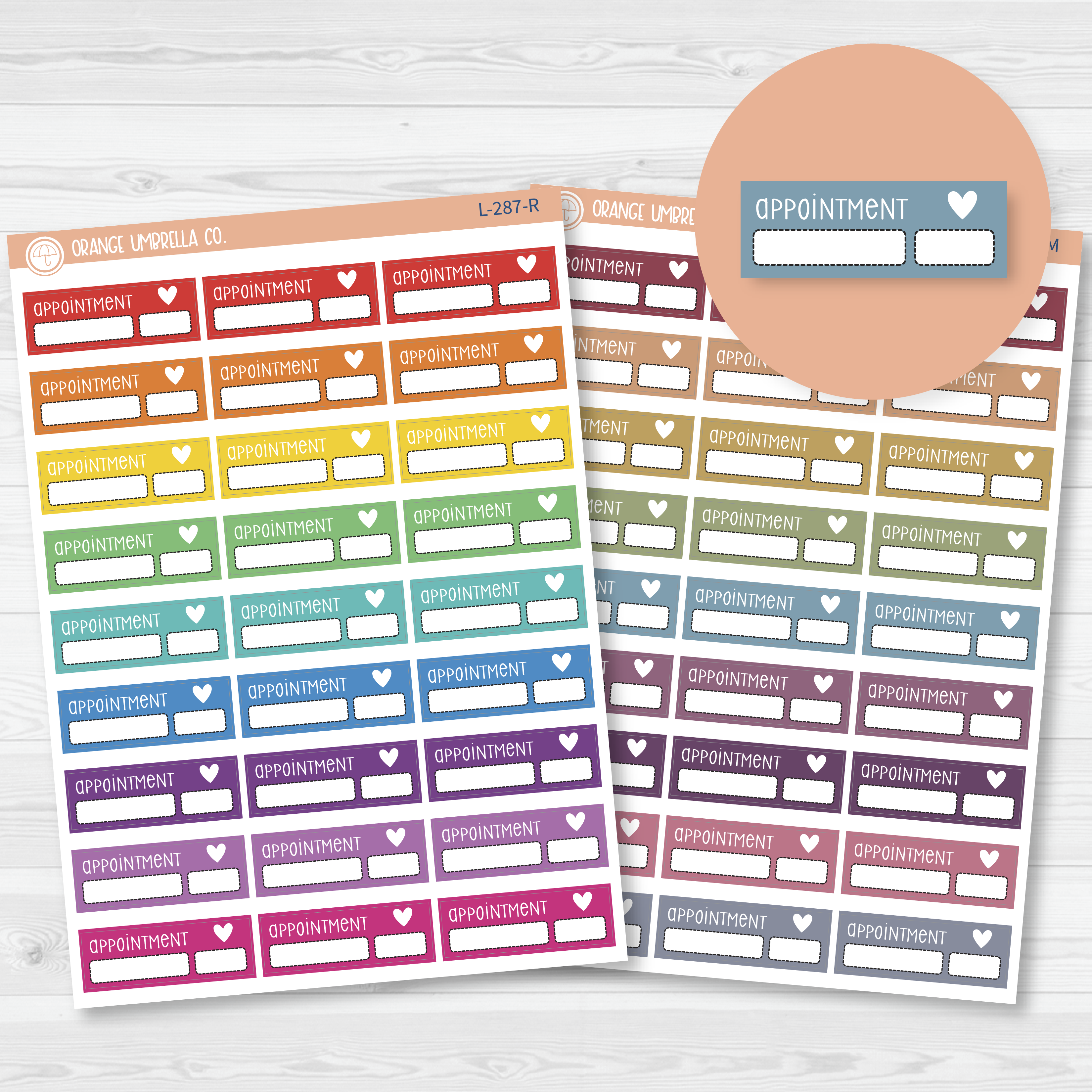 Appointment Script Planner Stickers - 1/4 Box | F3 | L-287