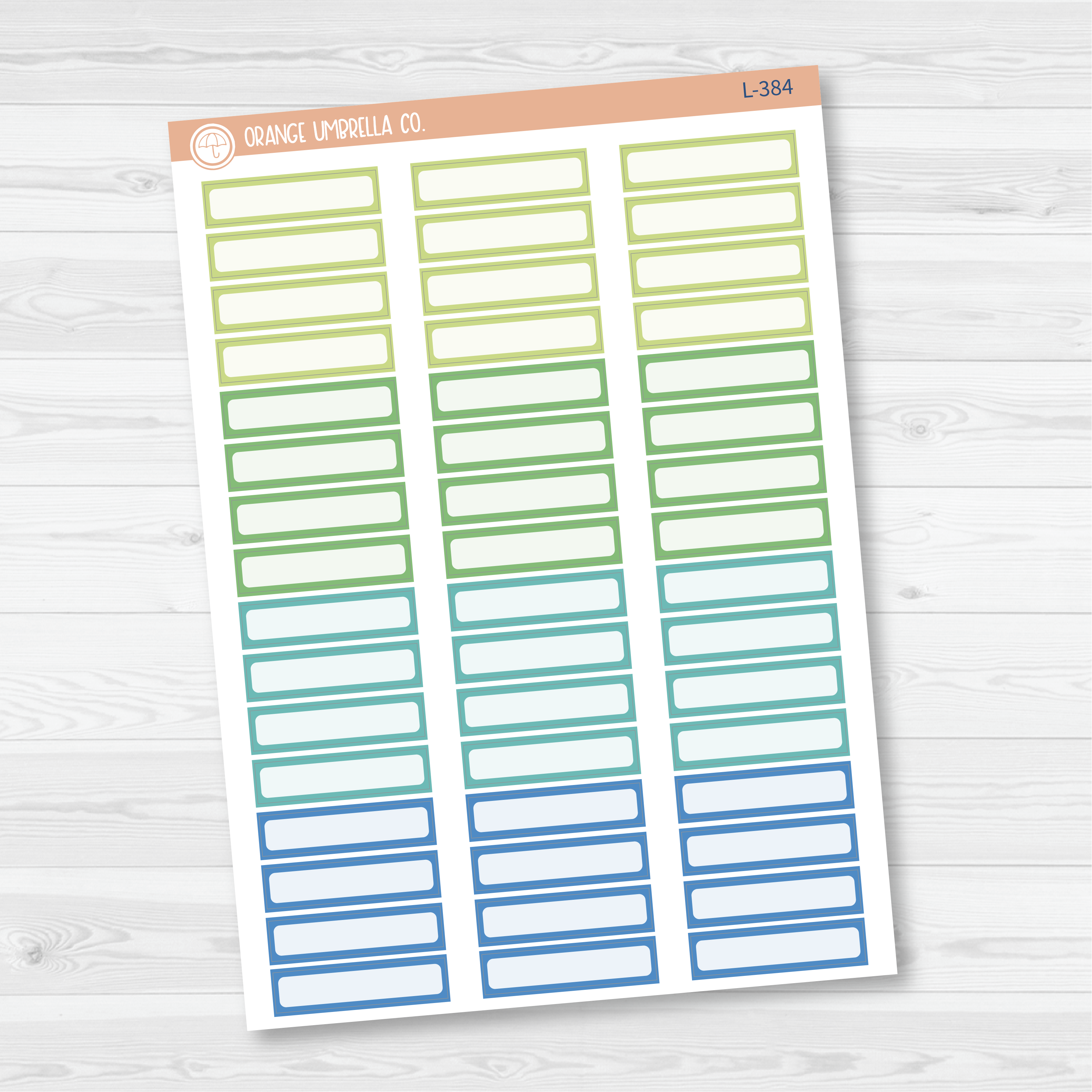 Hobonichi Cousin Skinny Labels Planner Stickers | Bright | L-383-385