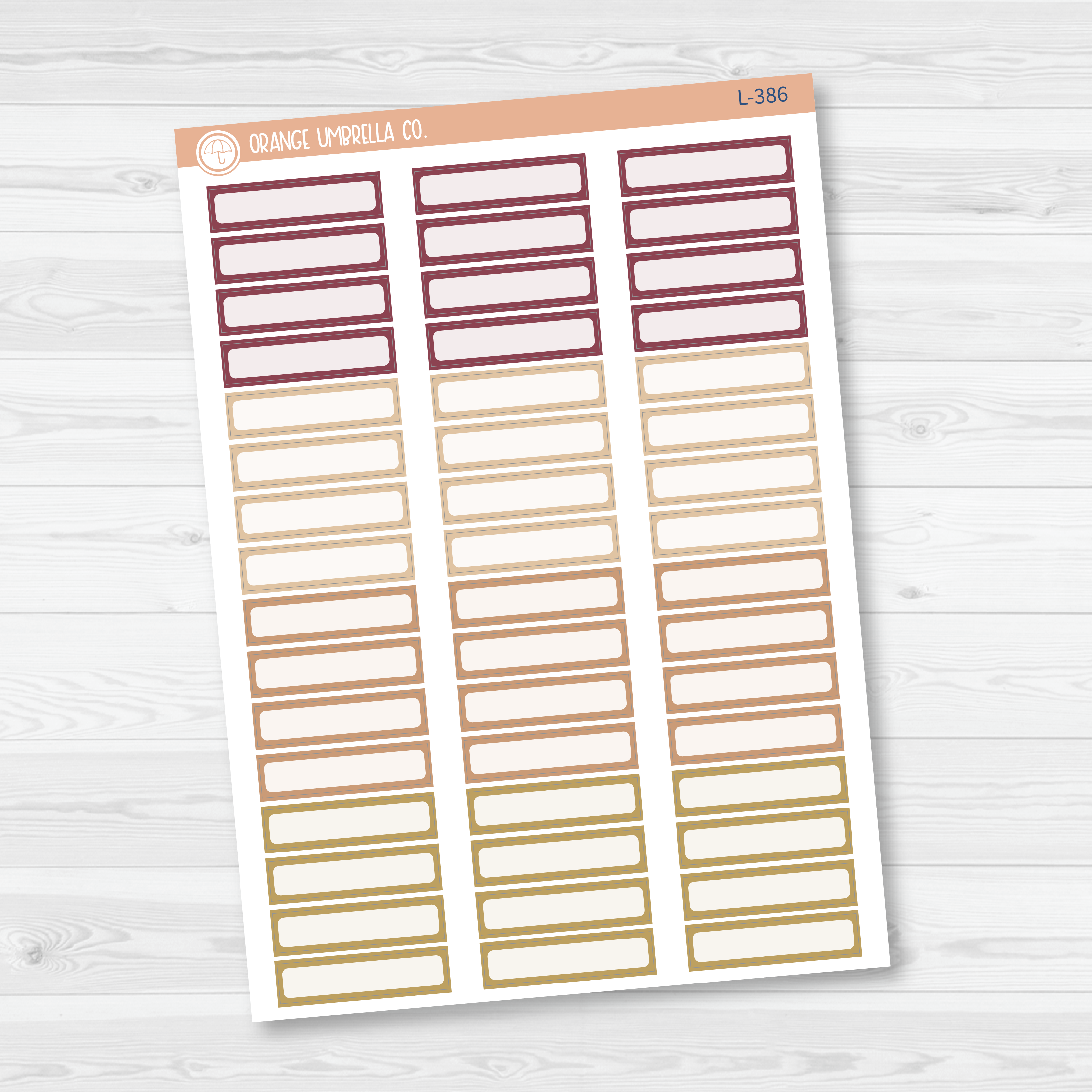 Hobonichi Cousin Skinny Labels Planner Stickers | Muted | L-386-388
