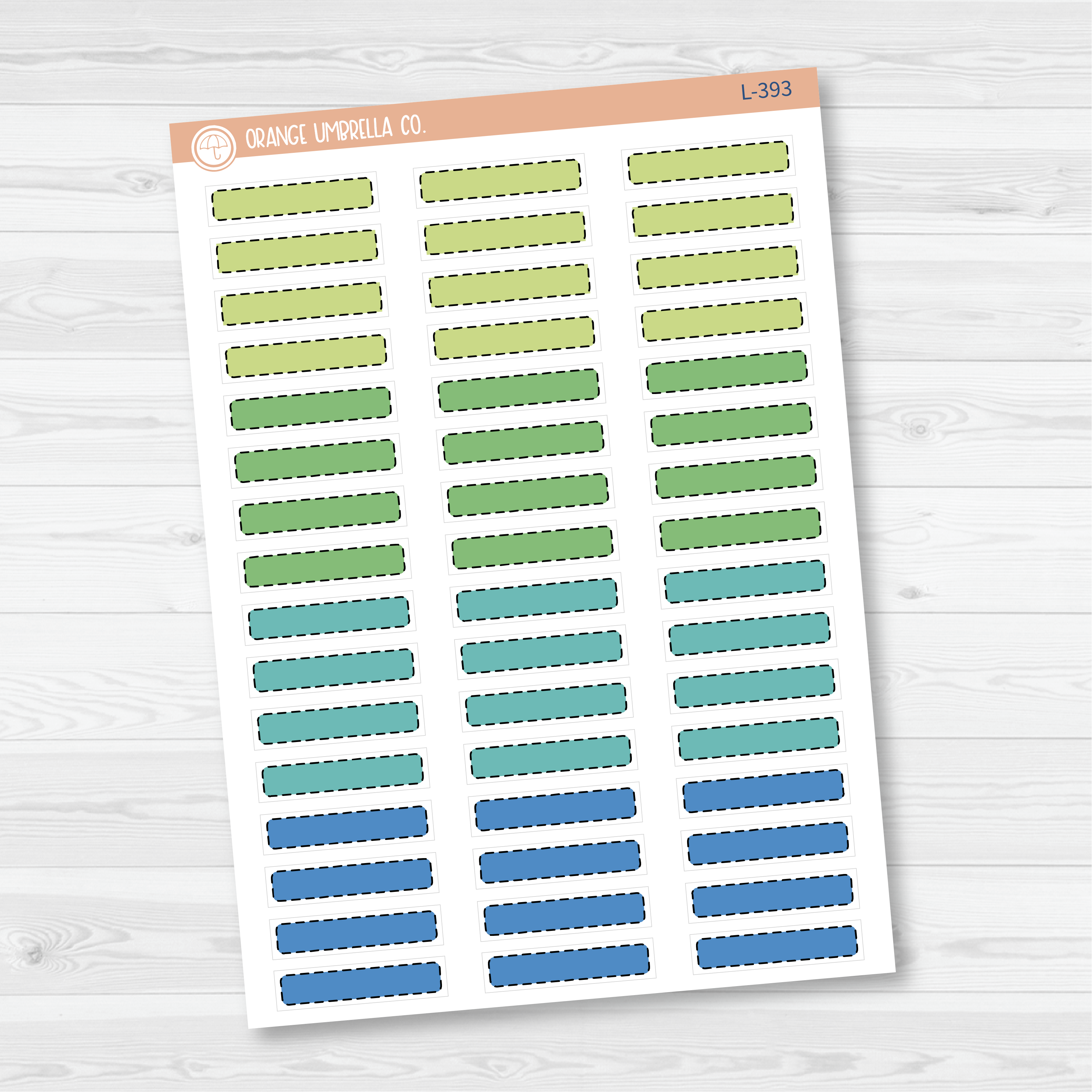 Hobonichi Cousin Stitched Skinny Labels Planner Stickers | Bright | L-392-394
